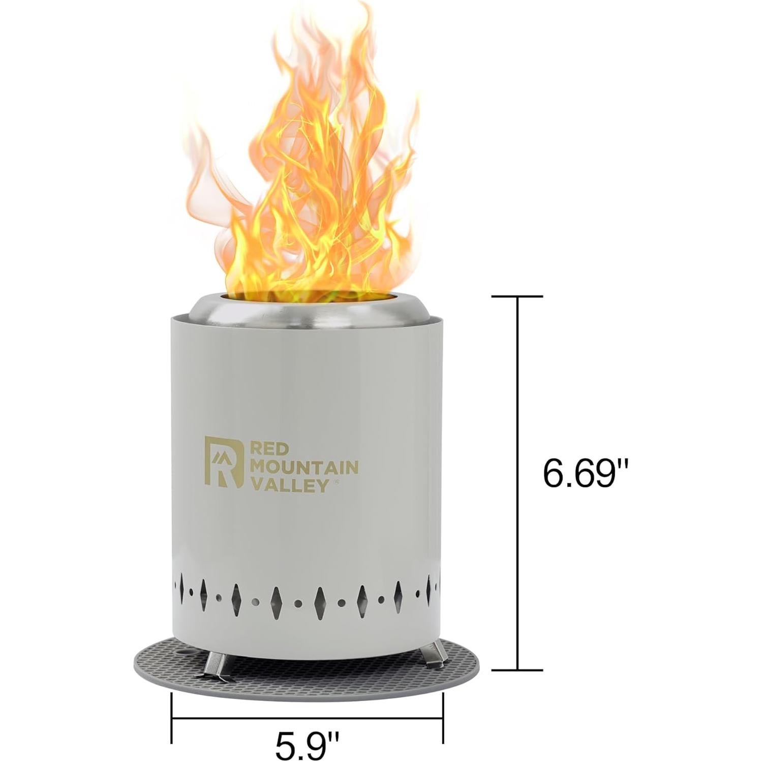Hoguera de Mesa Red Mountain Valley Acero Inoxidable Gris