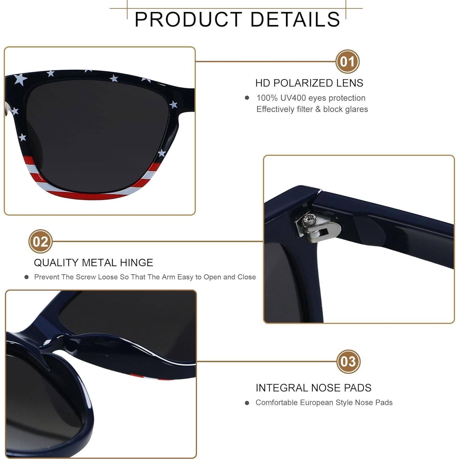 Gafas de sol ANDWOOD polarizadas UV400 para mujeres y hombres