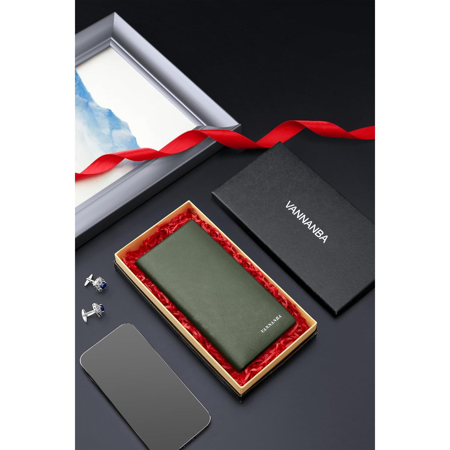 Cartera de Cuero VANNANBA para Hombres con Bloqueo RFID