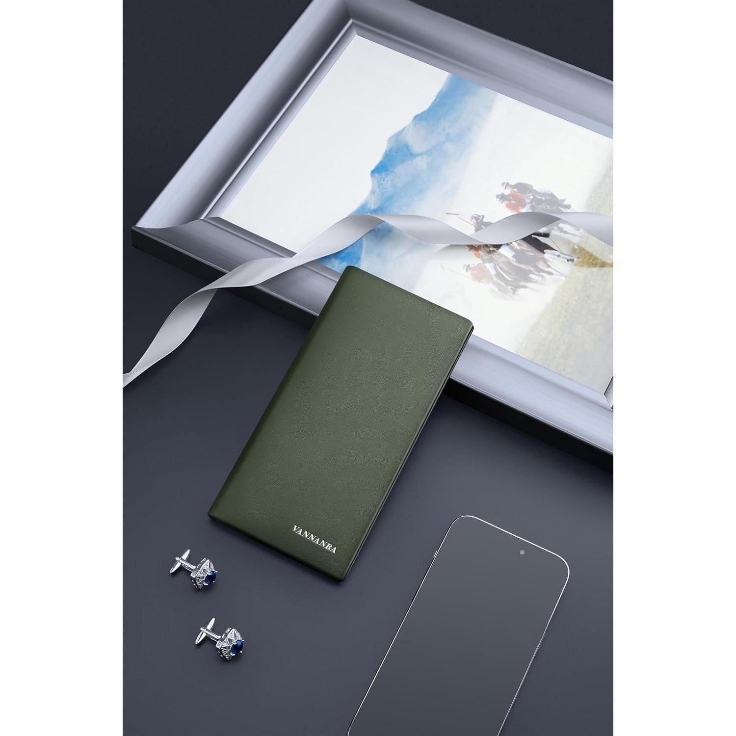 Cartera de Cuero VANNANBA para Hombres con Bloqueo RFID