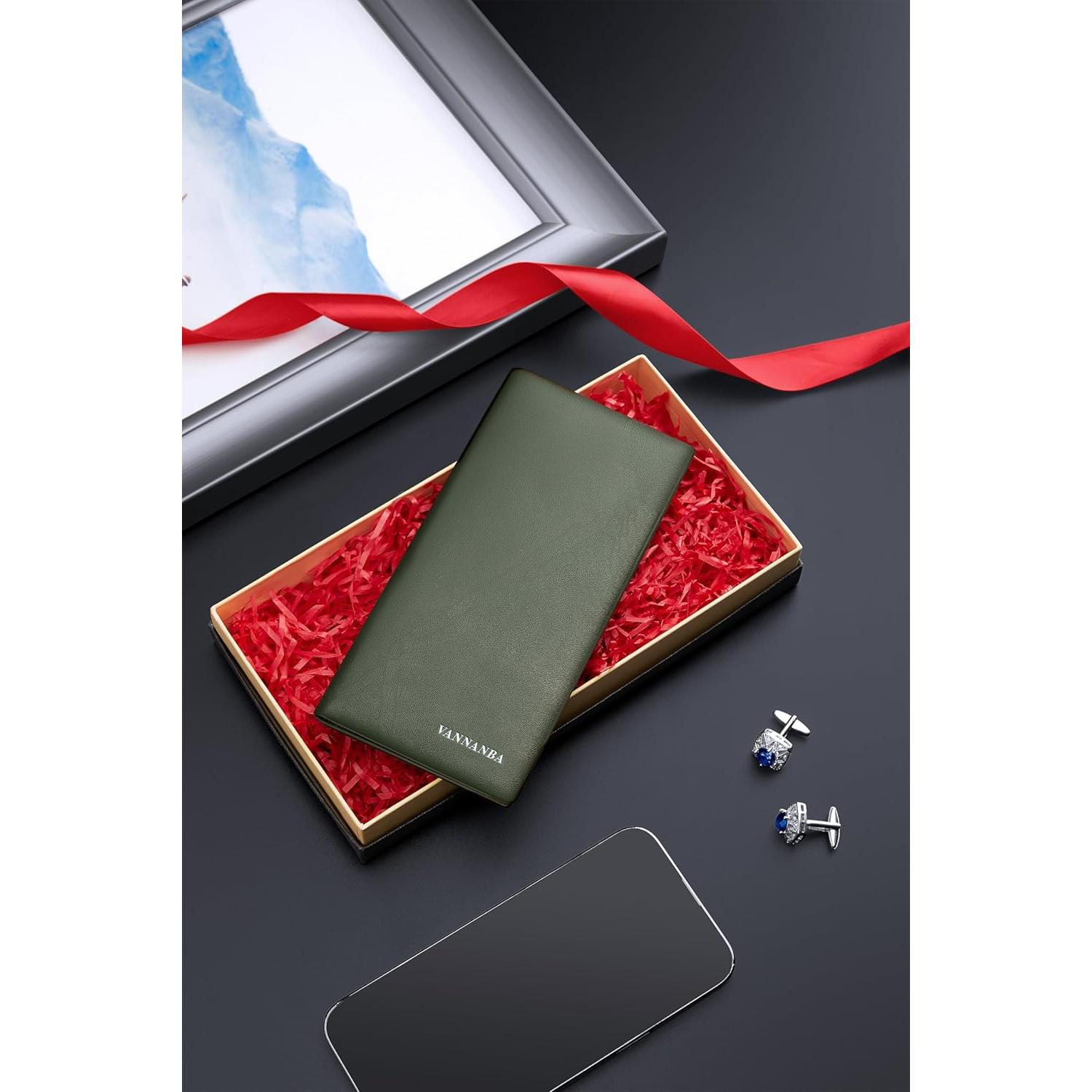 Cartera de Cuero VANNANBA para Hombres con Bloqueo RFID