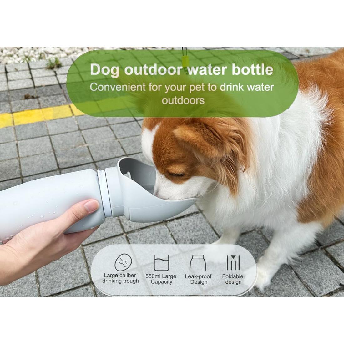 Botella de Agua para Perros Sprigold 550ml Plegable a Prueba de Fugas