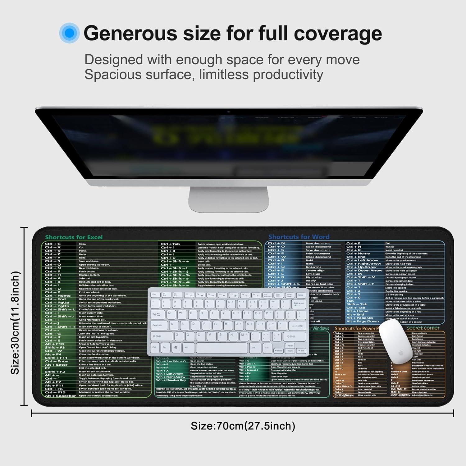 Alfombrilla de Ratón Extra Grande Esquina Secreta 70x30 cm Atajos