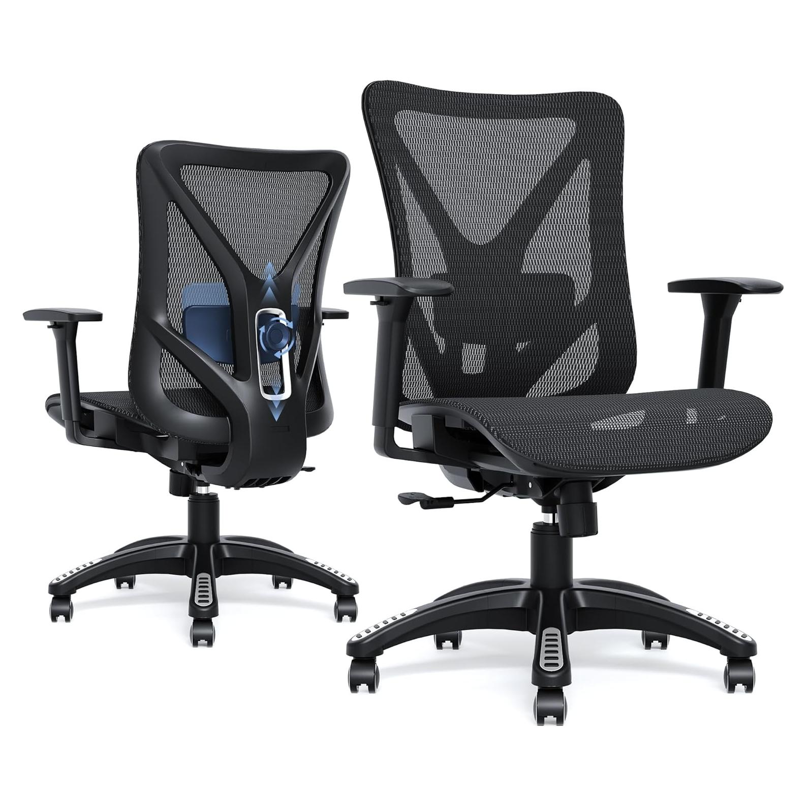 Silla de Oficina Ergonómica MOLENTS ML230BB con Soporte Lumbar