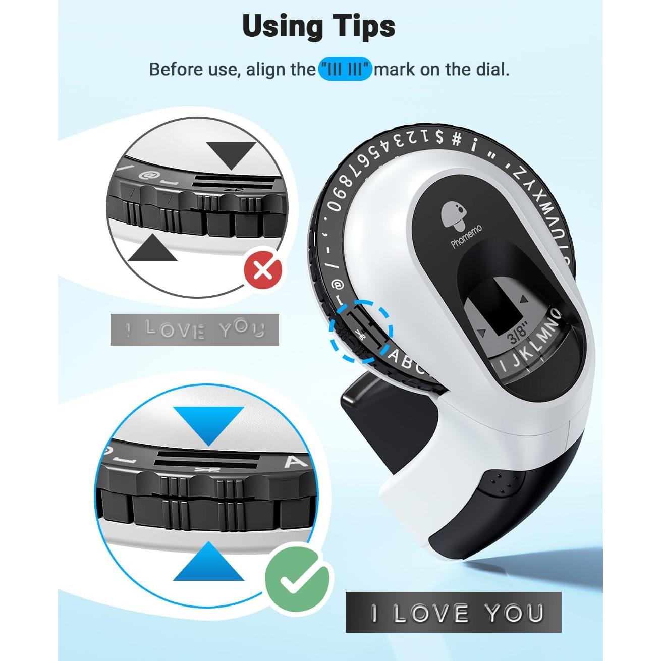 Máquina de Etiquetas en Relieve Phomemo E975 Negra con 6 Cintas