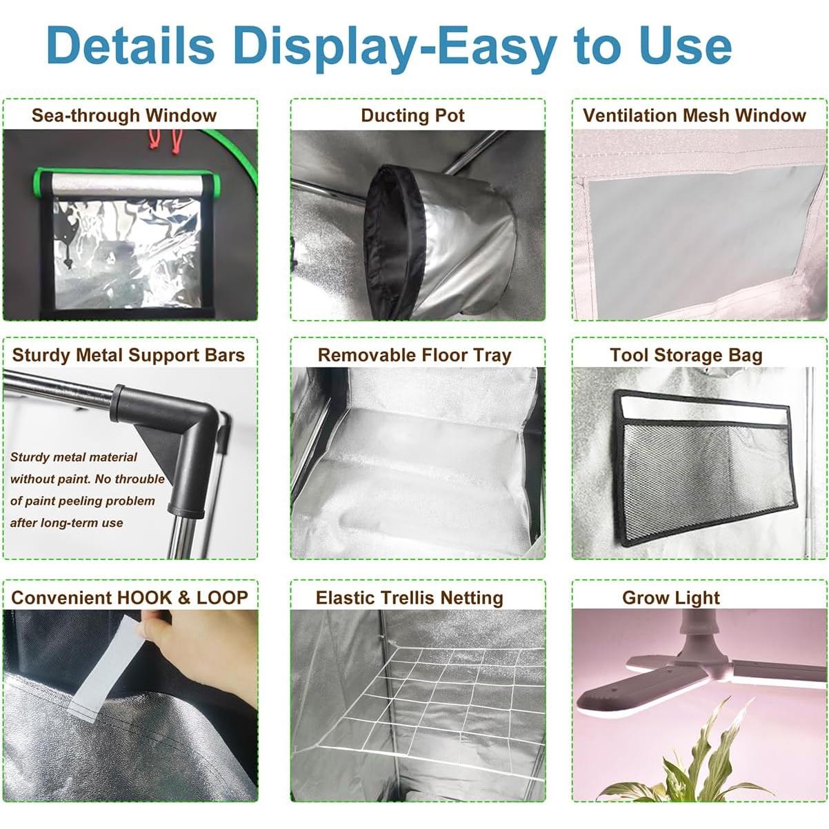 Kit Completo Carpa de Cultivo iMeshbean 61x61x140cm LED 38W