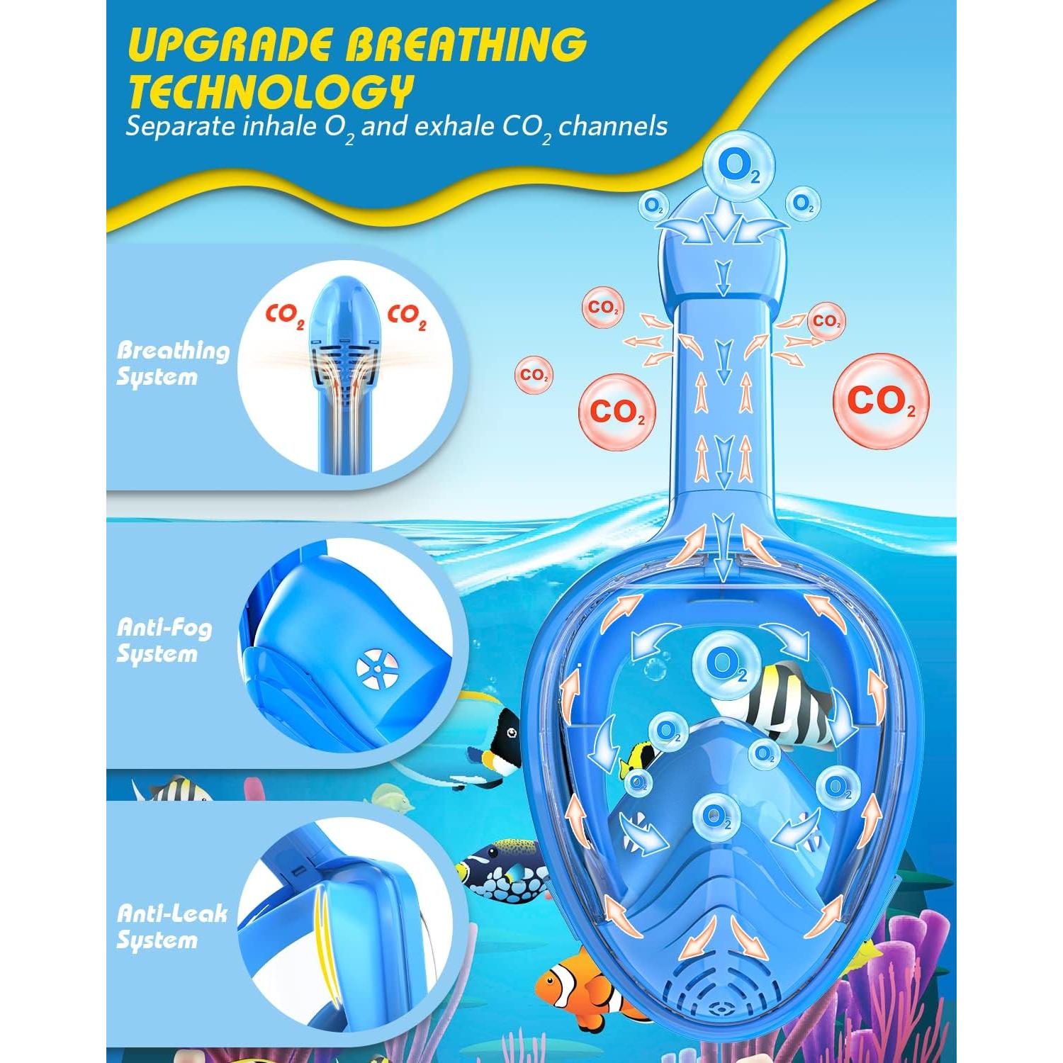 Máscara de Snorkel QingSong para Niños 0.45 kg Antivaho