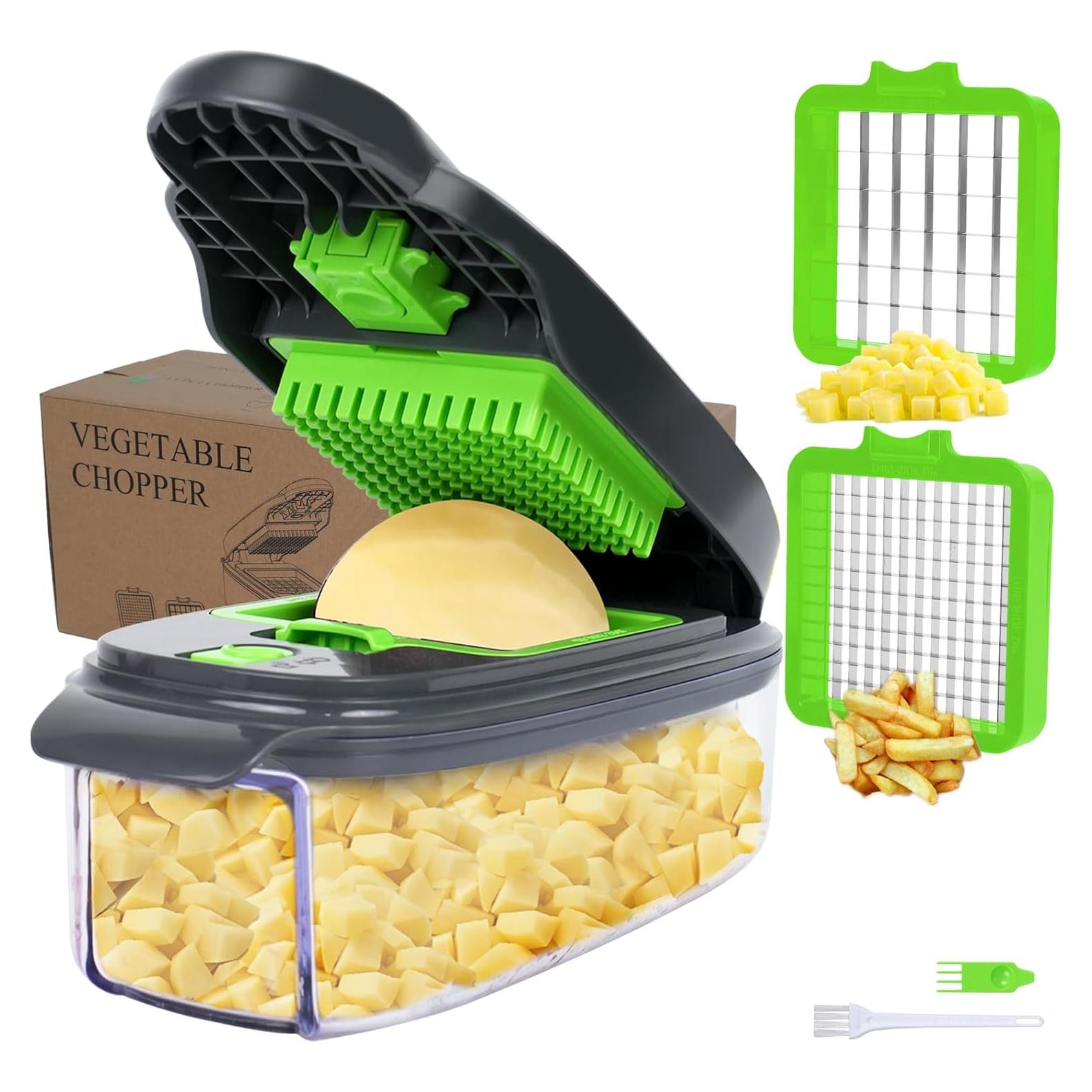 Picador de Verduras AISHUJIE 2 en 1 Acero Inoxidable Gris Verde