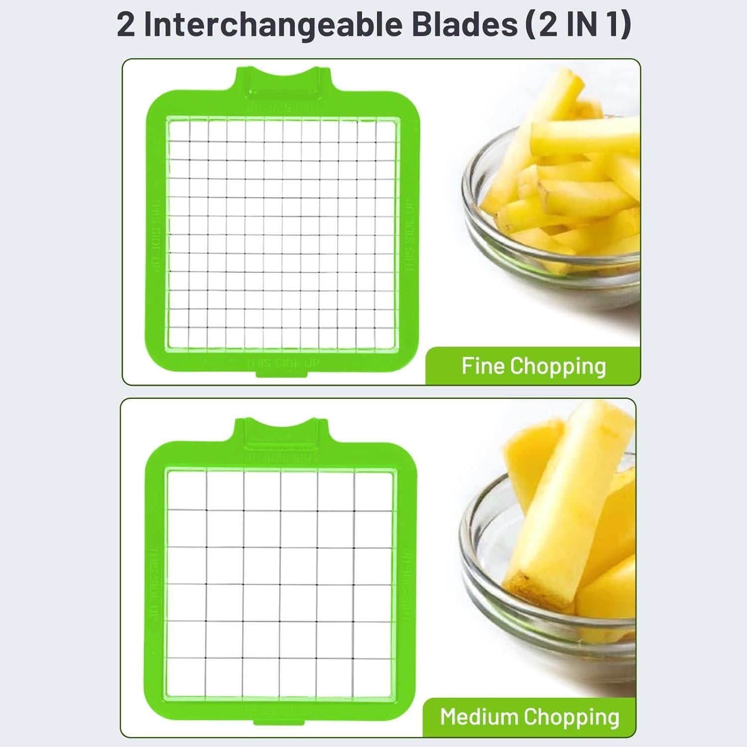 Picador de Verduras AISHUJIE 2 en 1 Acero Inoxidable Gris Verde