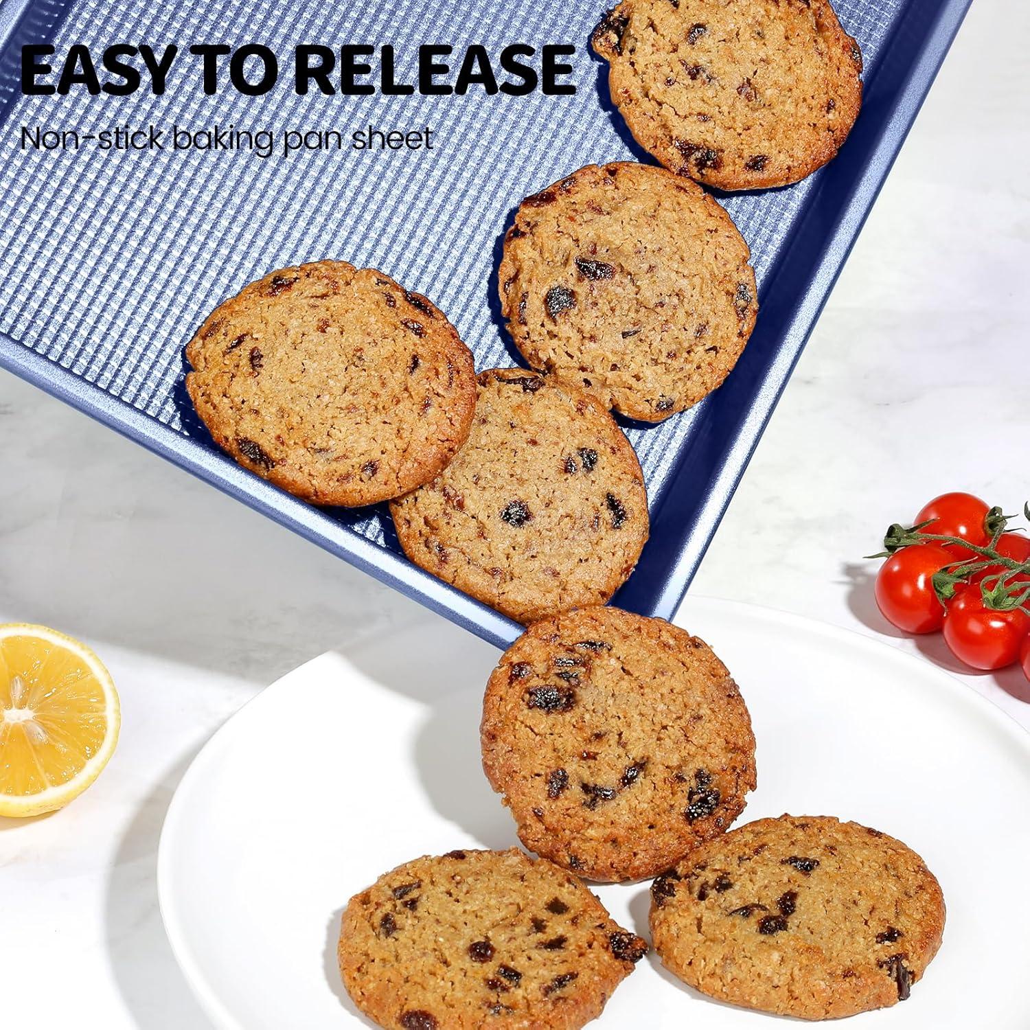 Juego de 3 bandejas para hornear Vinino - Acero al carbono azul