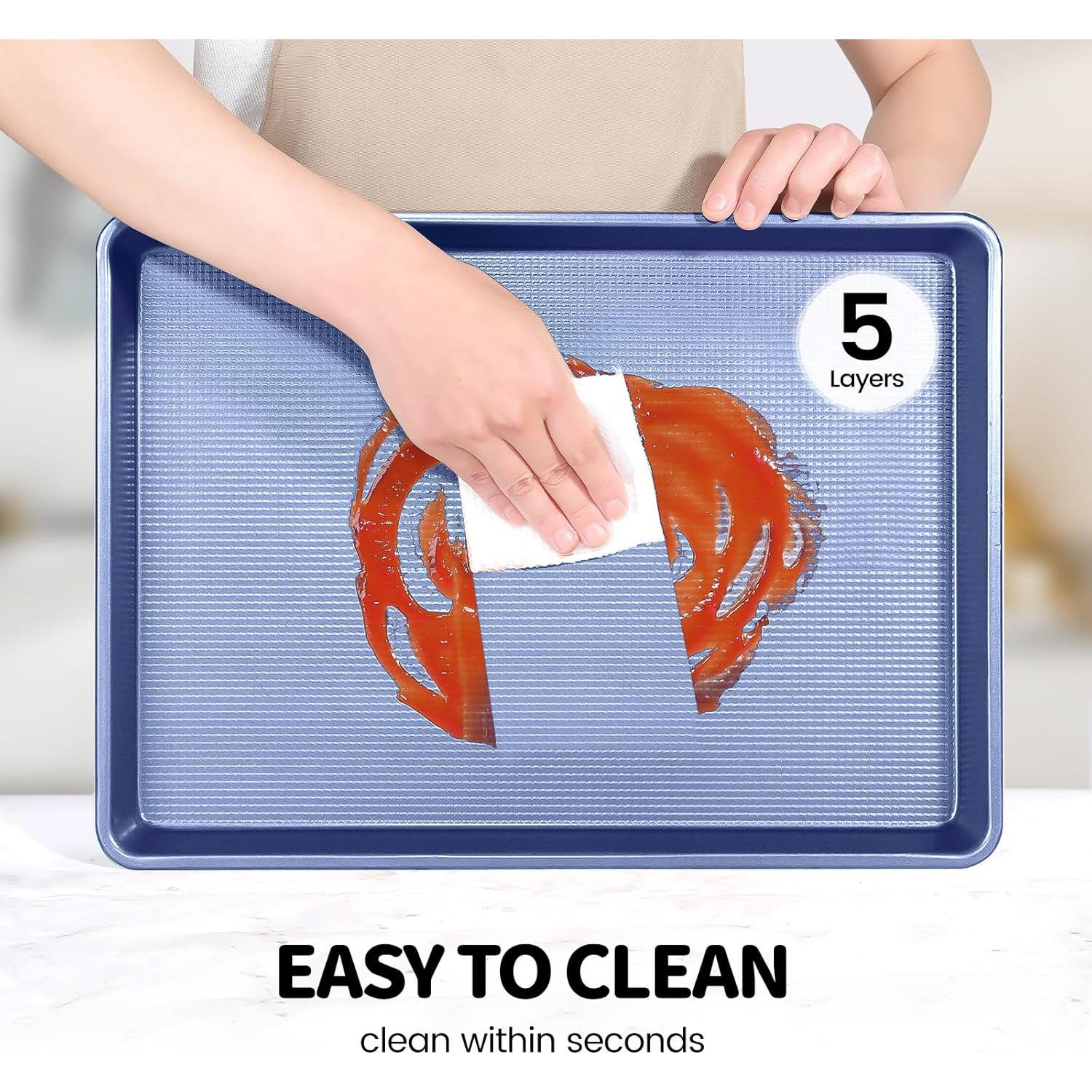 Juego de 3 bandejas para hornear Vinino - Acero al carbono azul