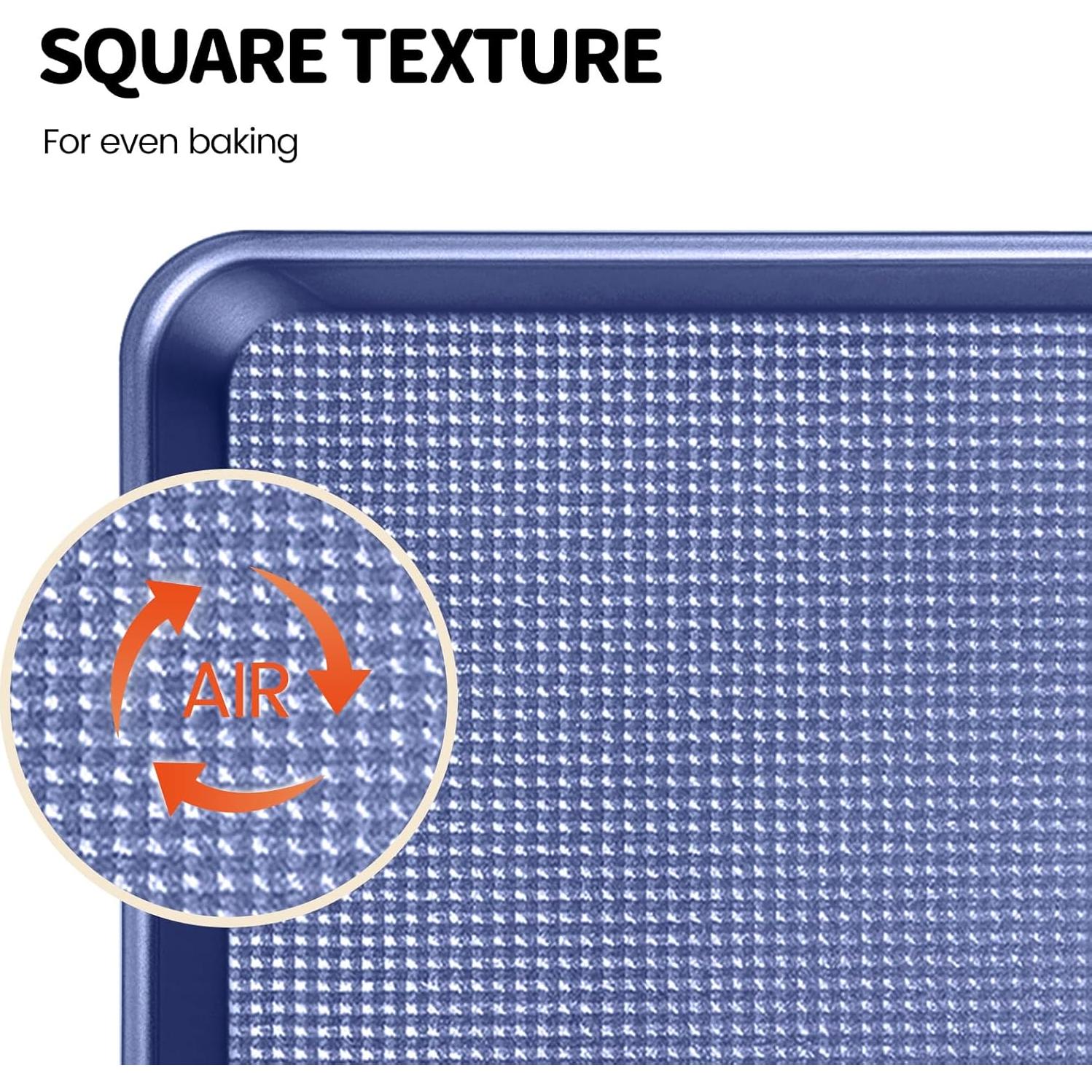 Juego de 3 bandejas para hornear Vinino - Acero al carbono azul