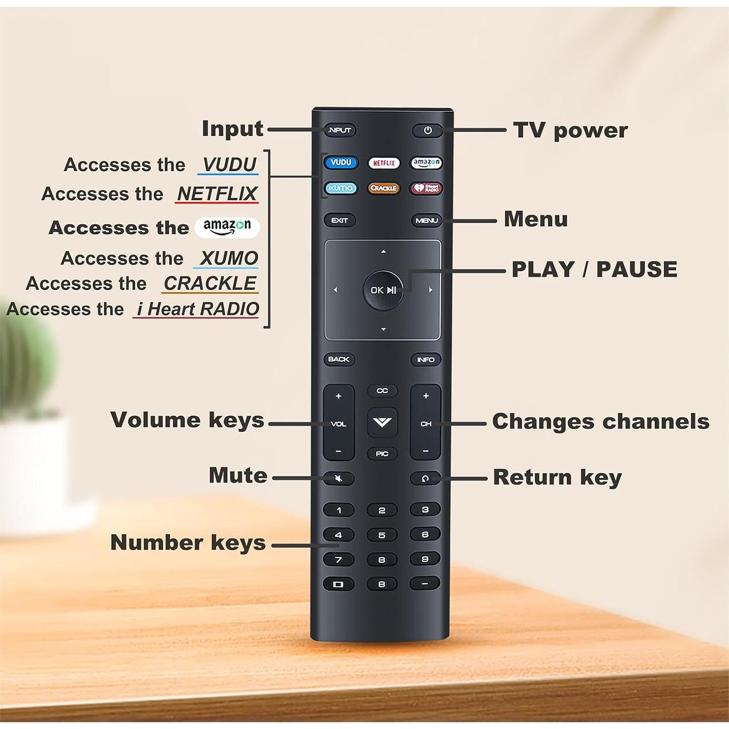 Control Remoto XRT136 Vizio para TV Inteligente Varios Modelos