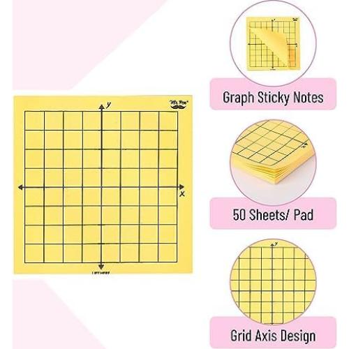 Notas Adhesivas Cuadriculadas Mr. Pen, 6 Bloc 7.62x7.62 cm, Colores Brillantes