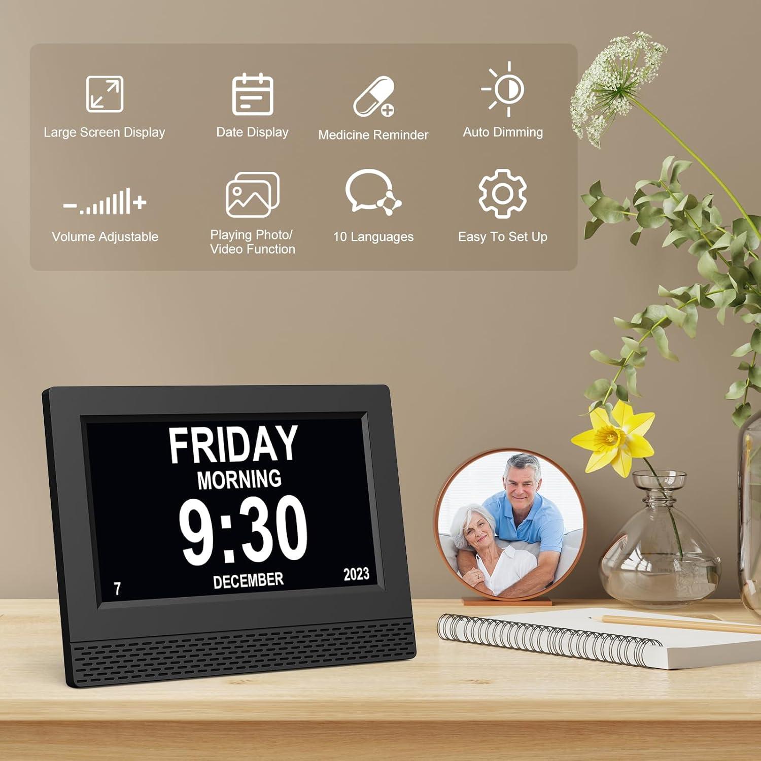 Reloj Despertador Digital SENXINGYAN 7" Pantalla Grande