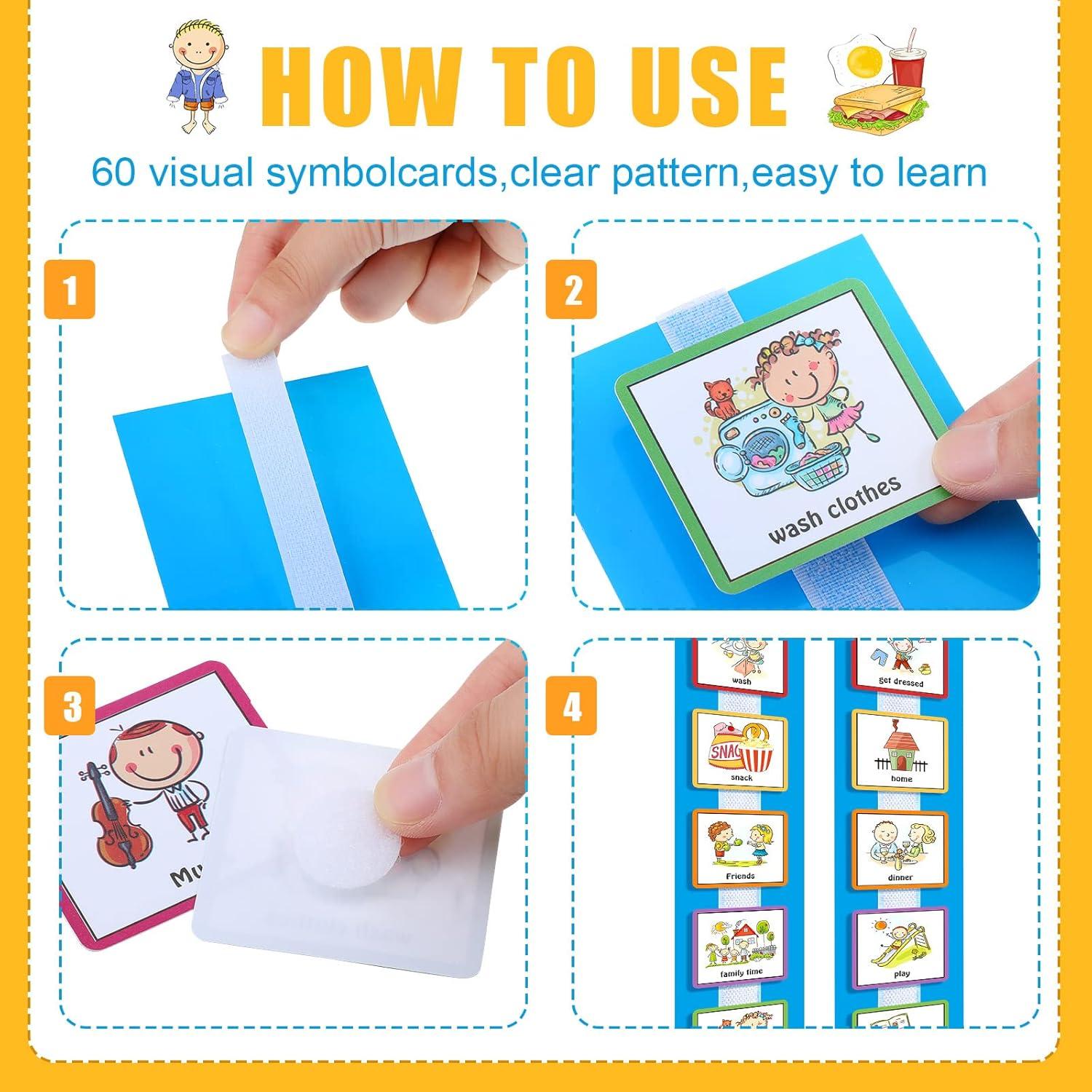 Tarjetas Visuales Geyee 60 Pcs para Rutina Diaria Autismo