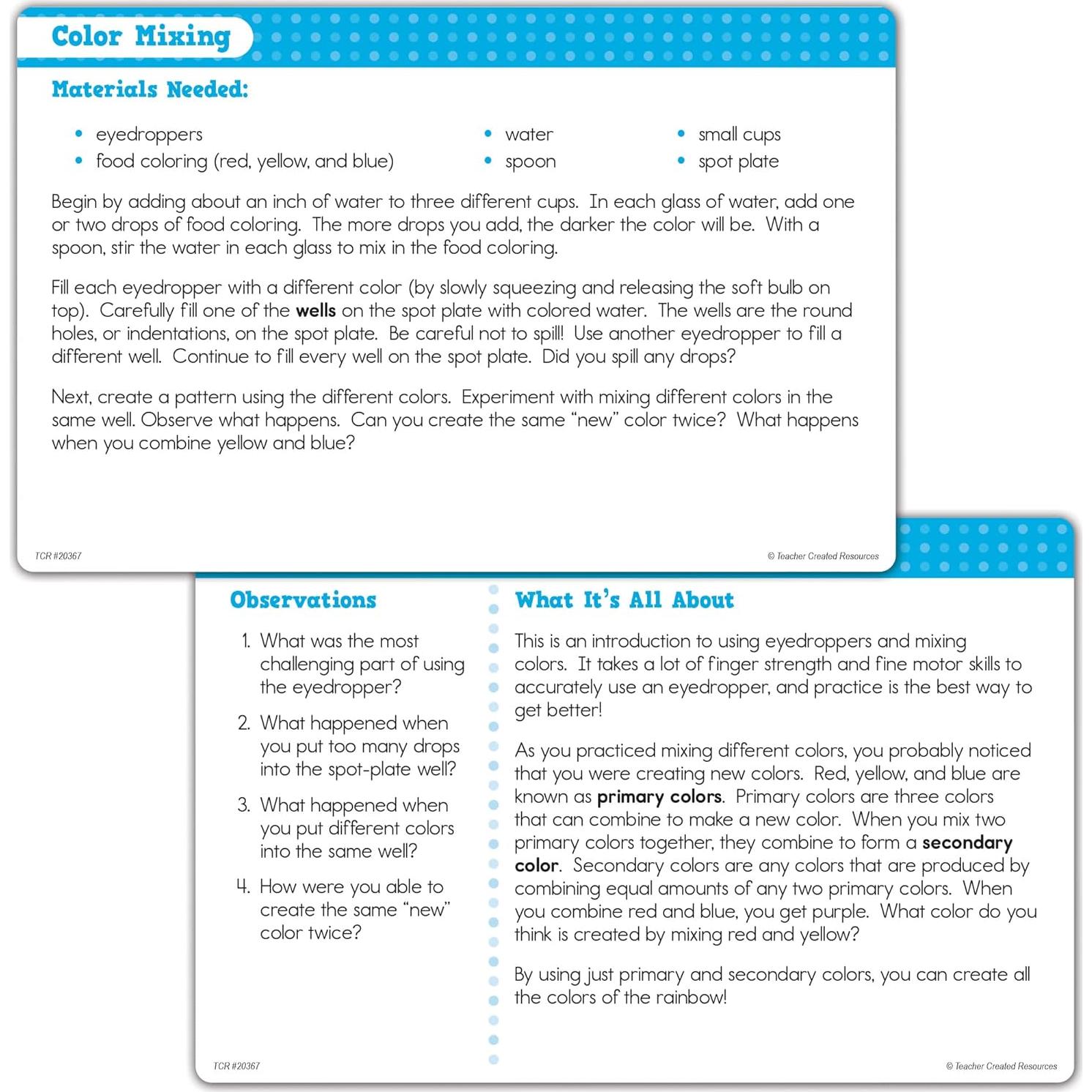 Conjunto de Ciencia Teacher Created Resources - Cuentagotas y Placas