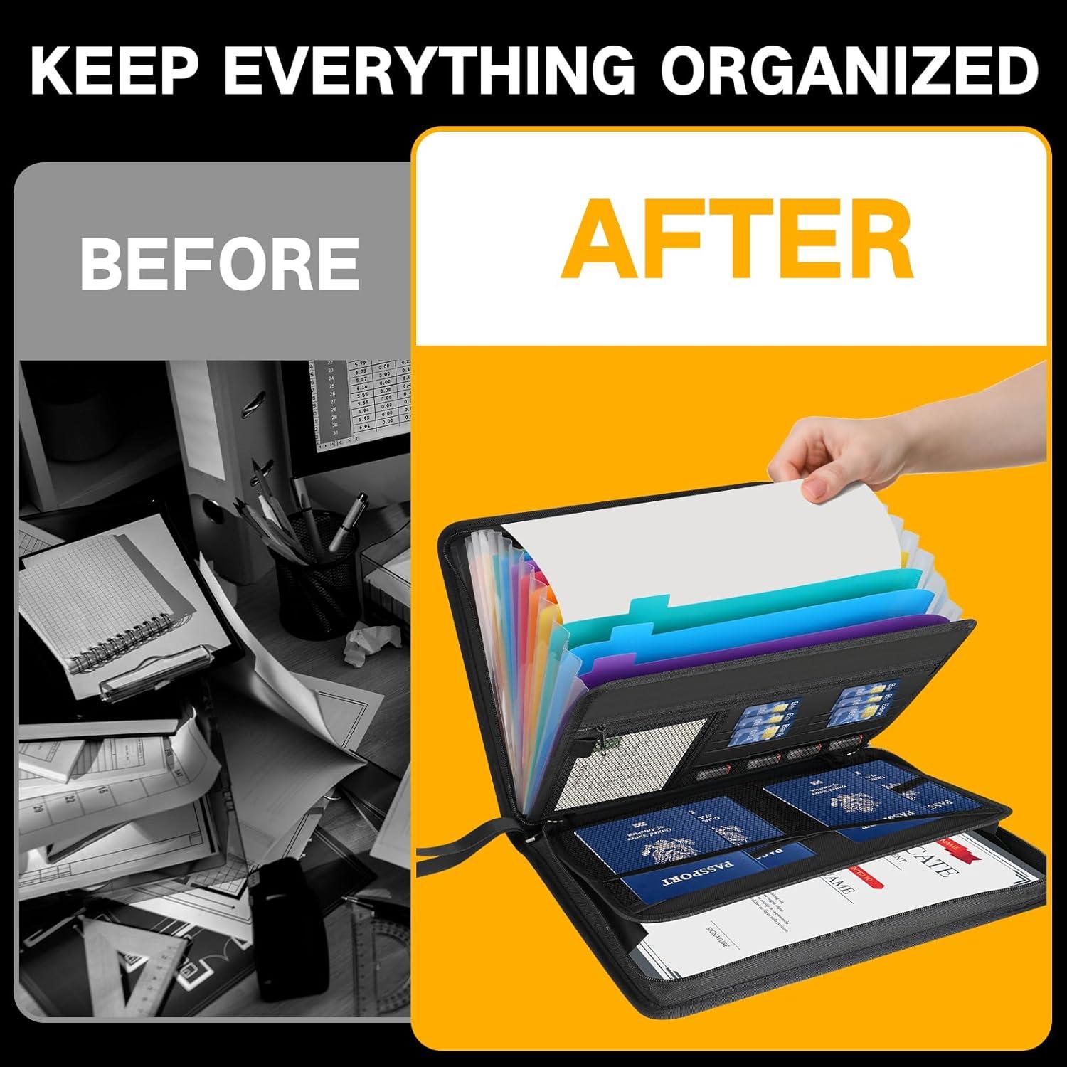 Organizador de Documentos Winsing a Prueba de Fuego 13 Bolsillos