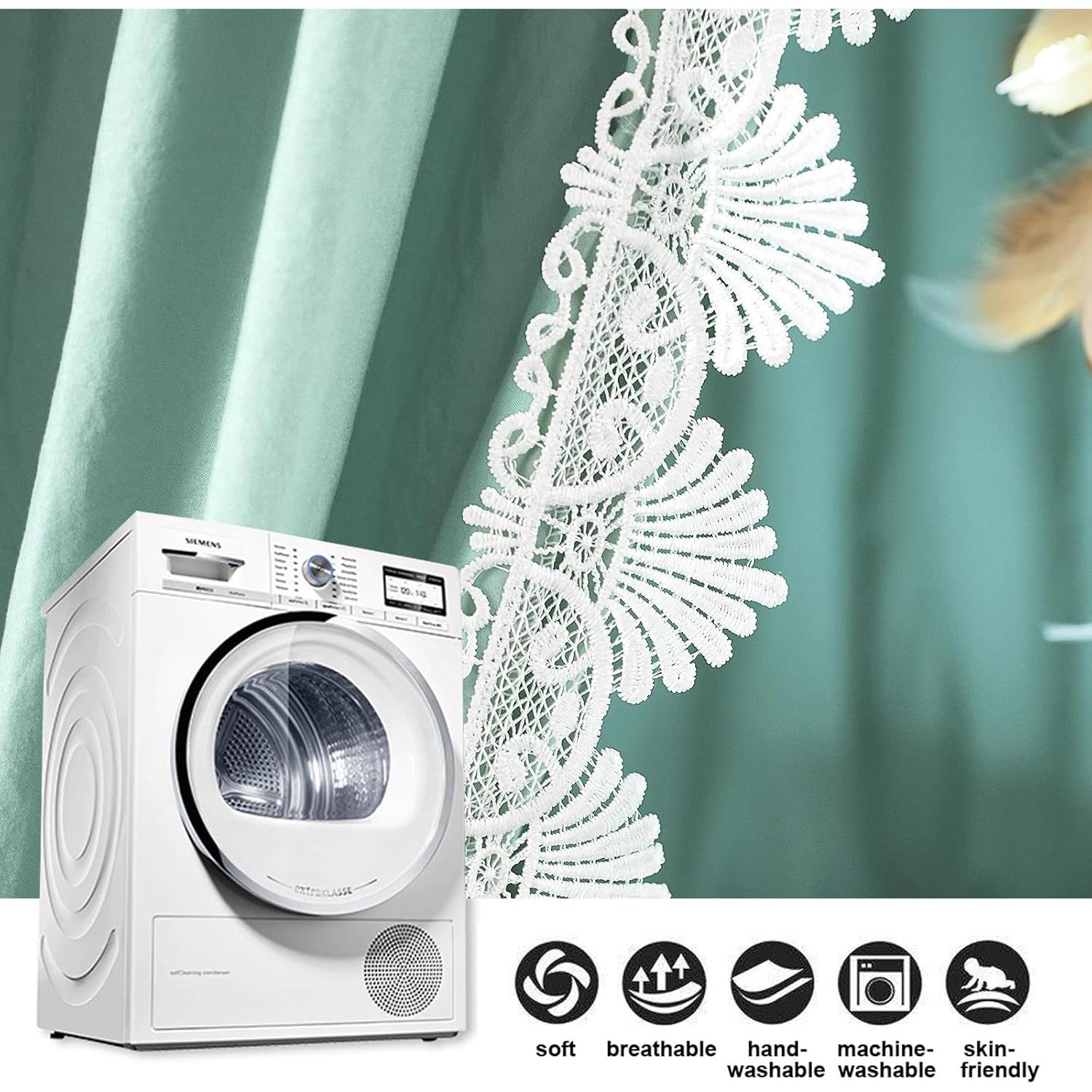 Dosel de Cama Kertnic para Niñas Verde 270 cm con Volantes