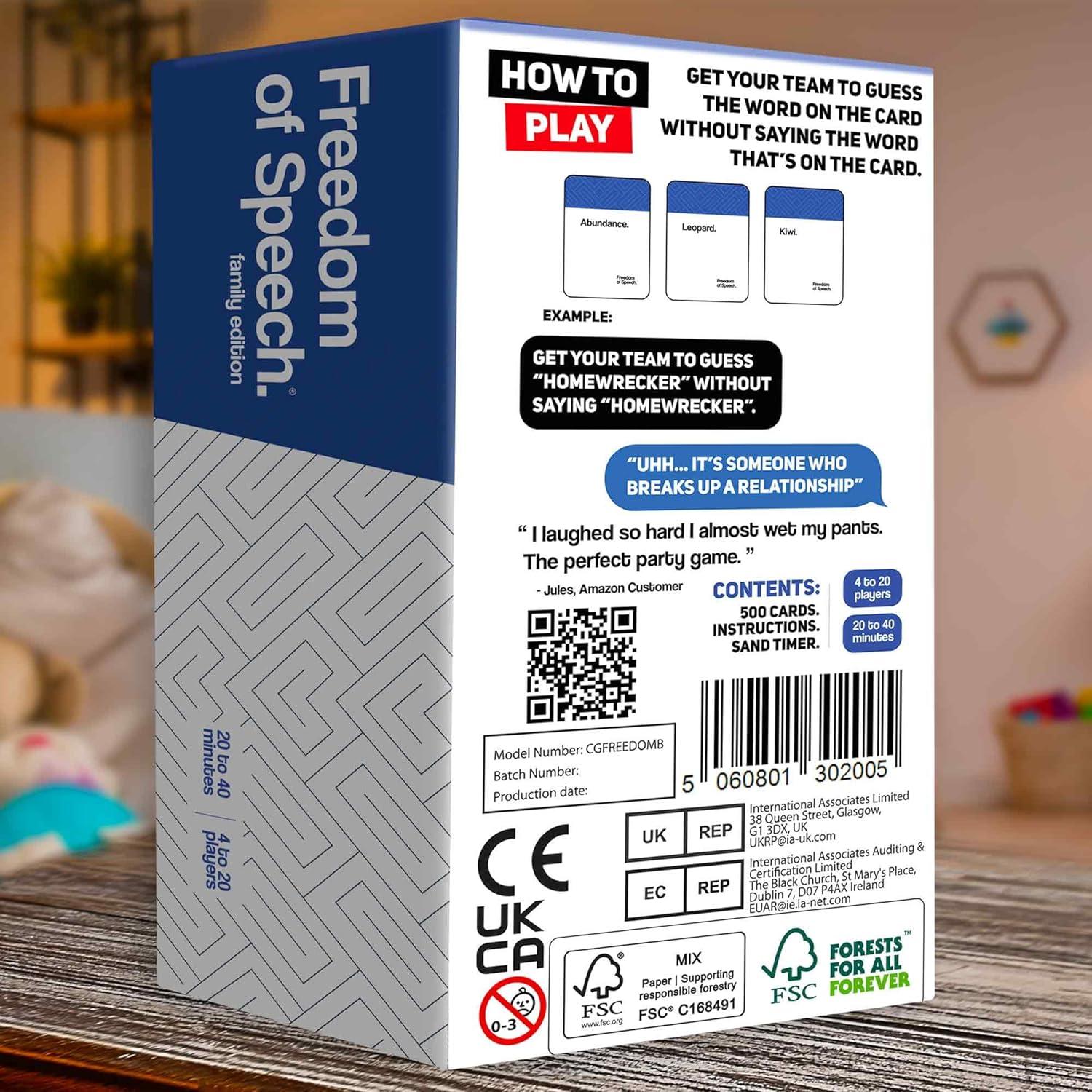 Juego de Mesa QUOKKA Libertad de Expresión Familiar - 500 Tarjetas