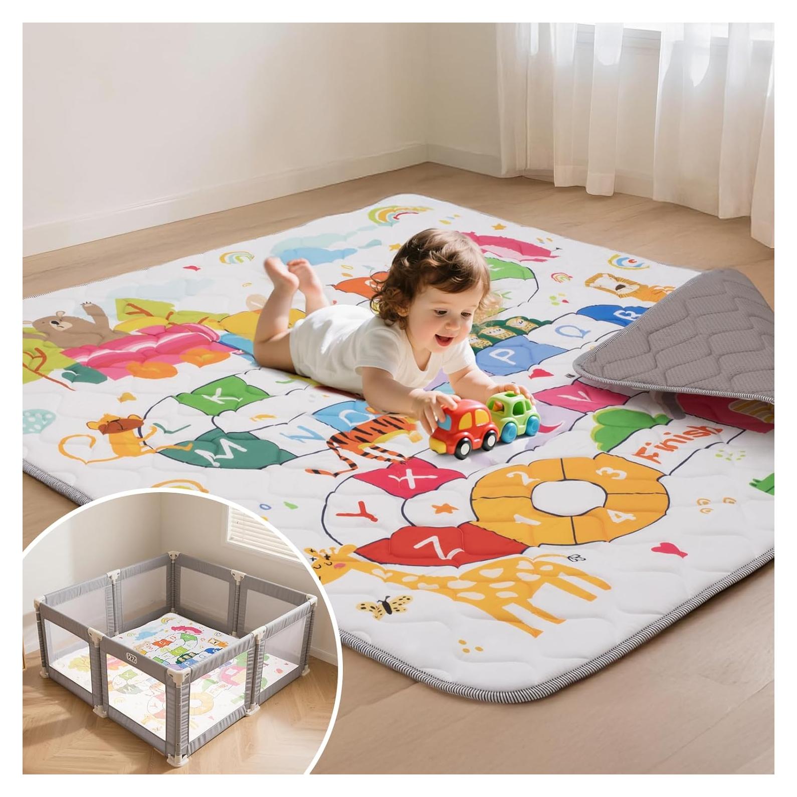 Alfombra de Juego Duwenem 127x127 cm Suave y Lavable