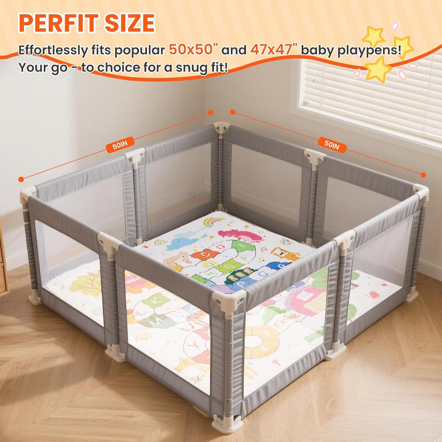 Alfombra de Juego Duwenem 127x127 cm Suave y Lavable