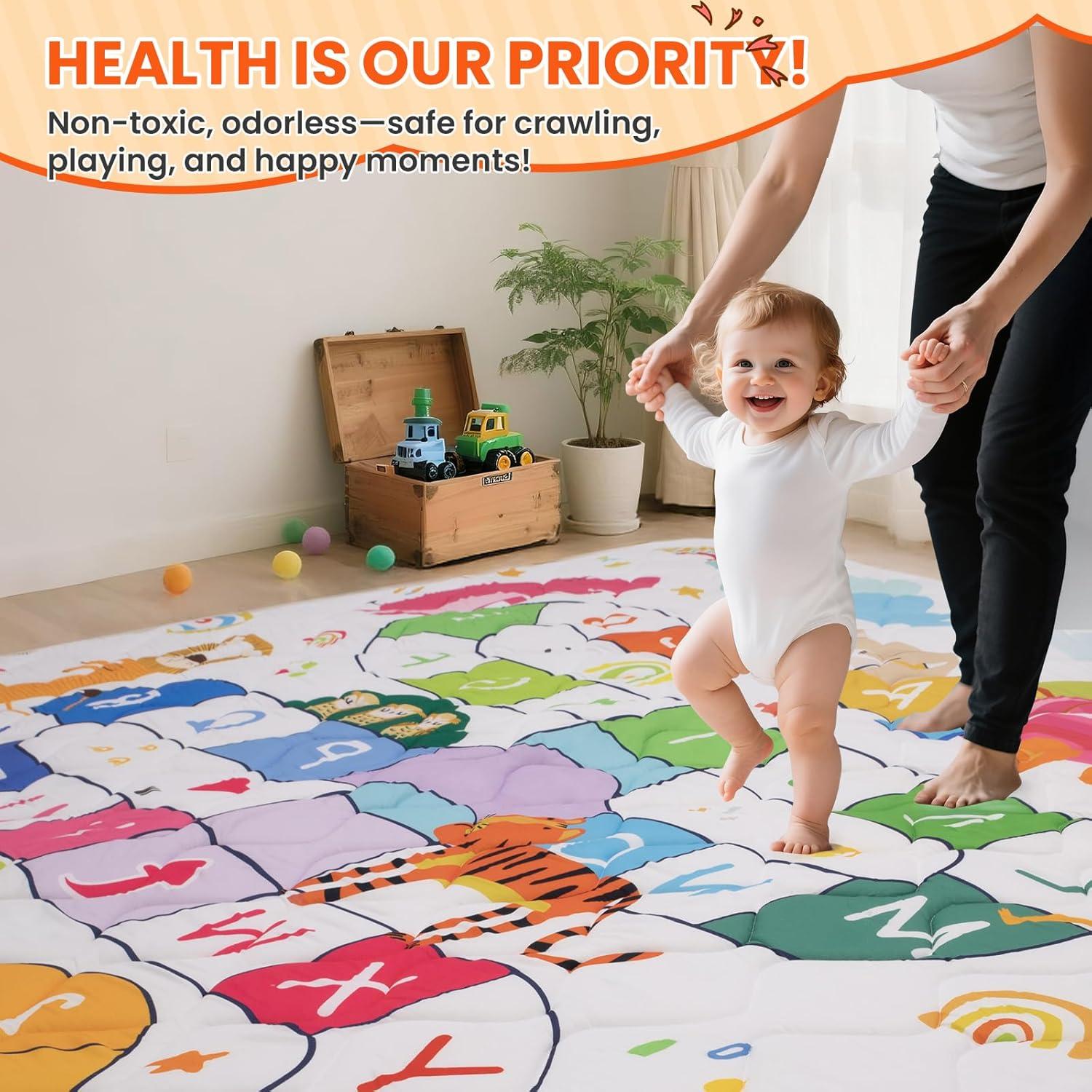 Alfombra de Juego Duwenem 127x127 cm Suave y Lavable