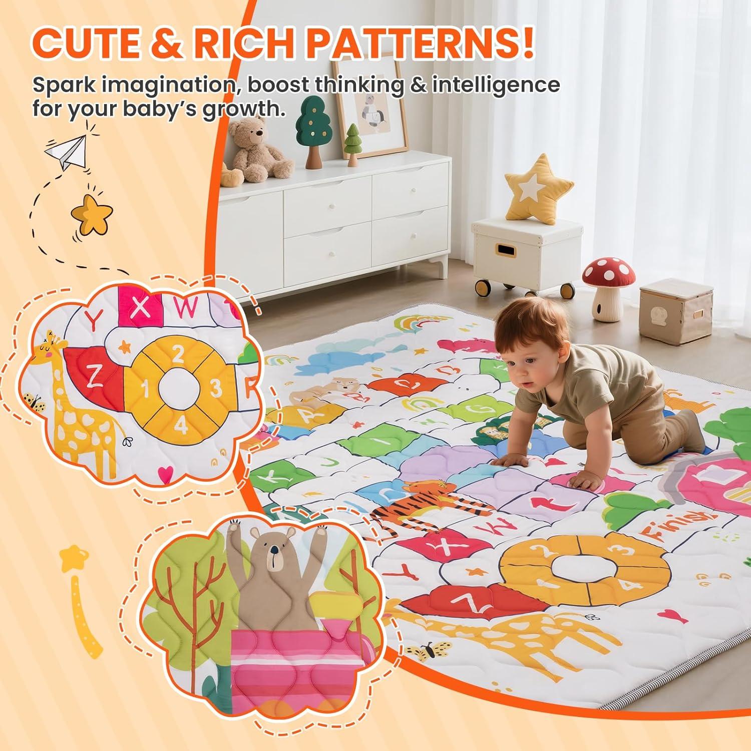 Alfombra de Juego Duwenem 127x127 cm Suave y Lavable