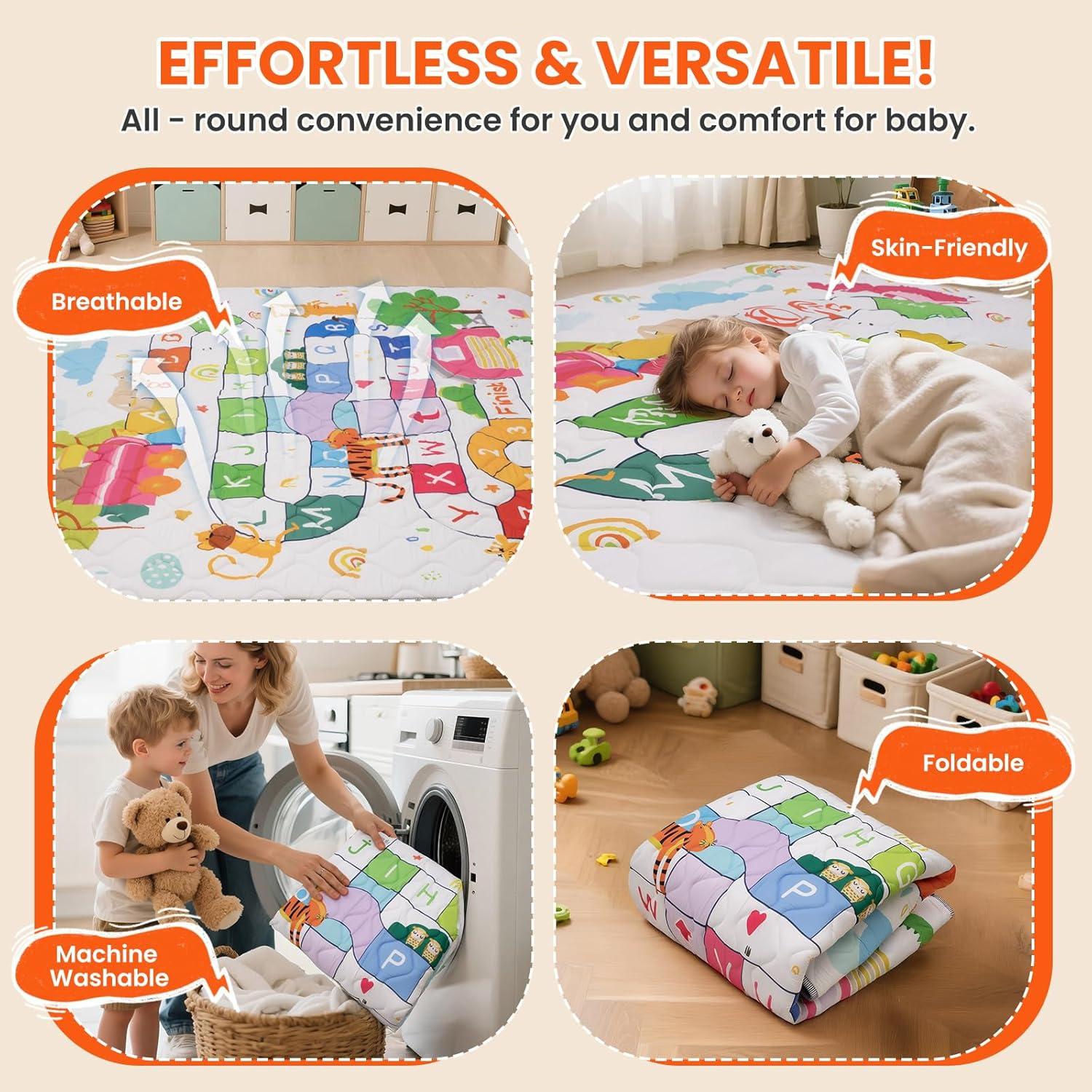 Alfombra de Juego Duwenem 127x127 cm Suave y Lavable