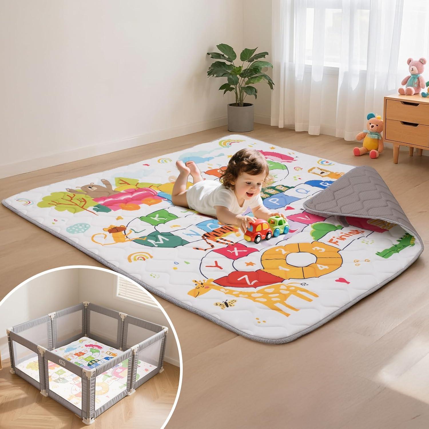 Alfombra de Juego Duwenem 127x127 cm Suave y Lavable