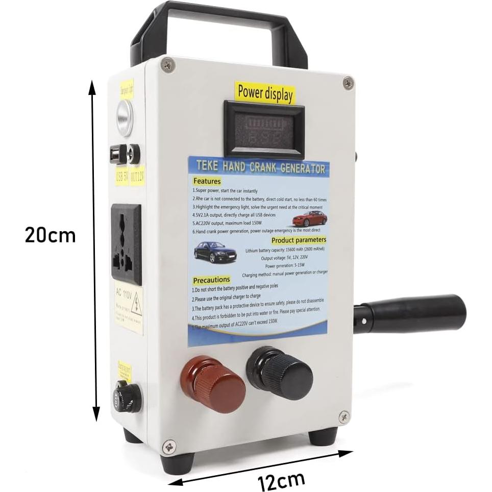 Generador de Manivela Portátil 150W Loyalheartdy USB