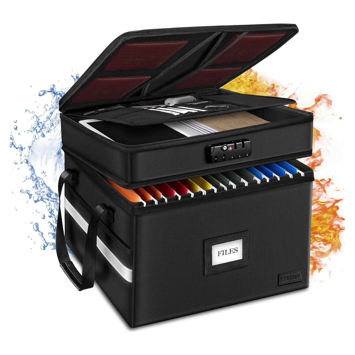 Caja de Archivos ETRONIK 2 Capas a Prueba de Fuego 42L