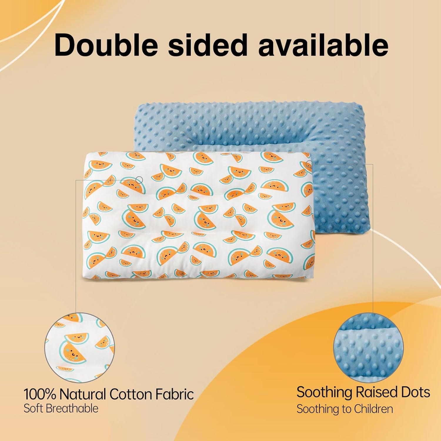 Almohada para Niños RESTIRY 48x28 cm Algodón Transpirable Azul