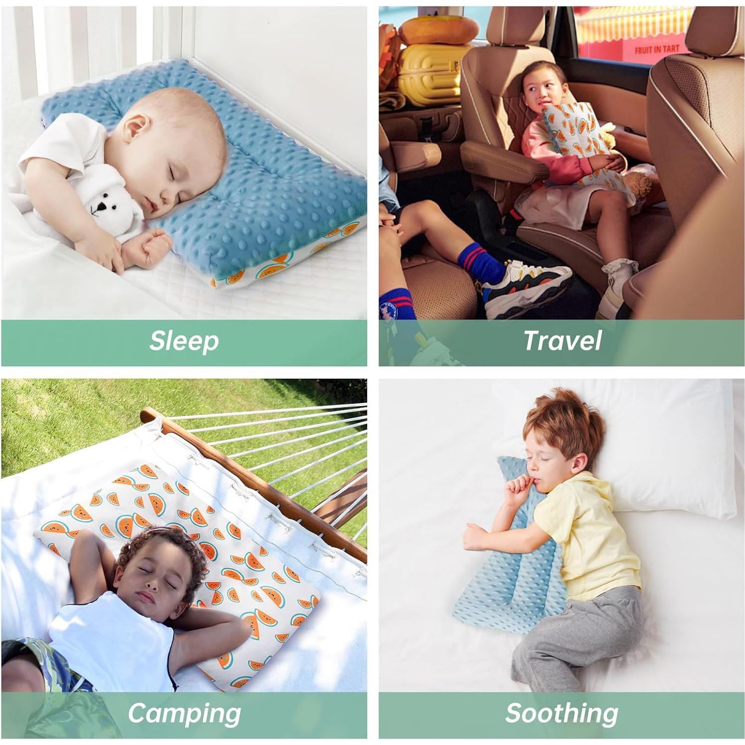 Almohada para Niños RESTIRY 48x28 cm Algodón Transpirable Azul