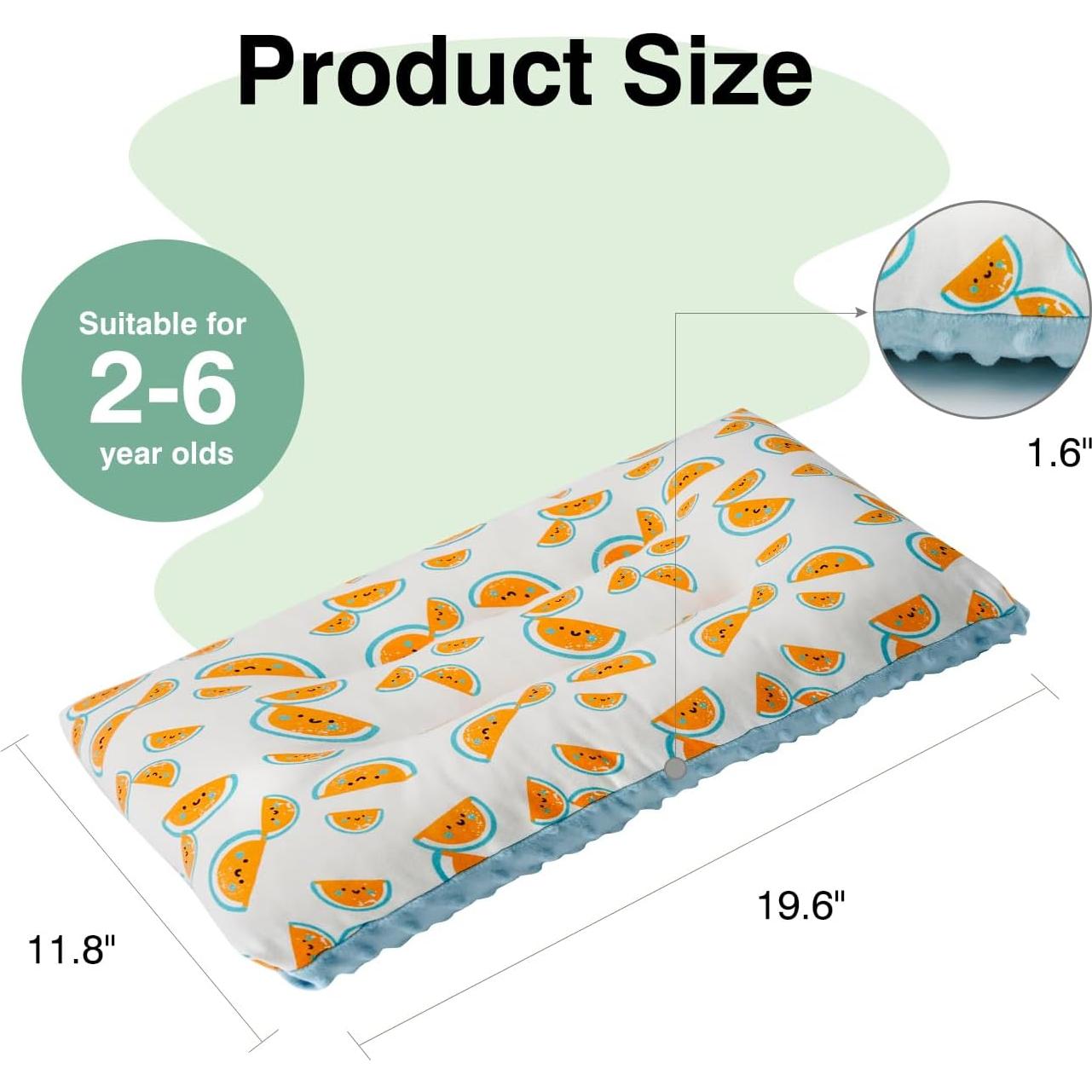 Almohada para Niños RESTIRY 48x28 cm Algodón Transpirable Azul