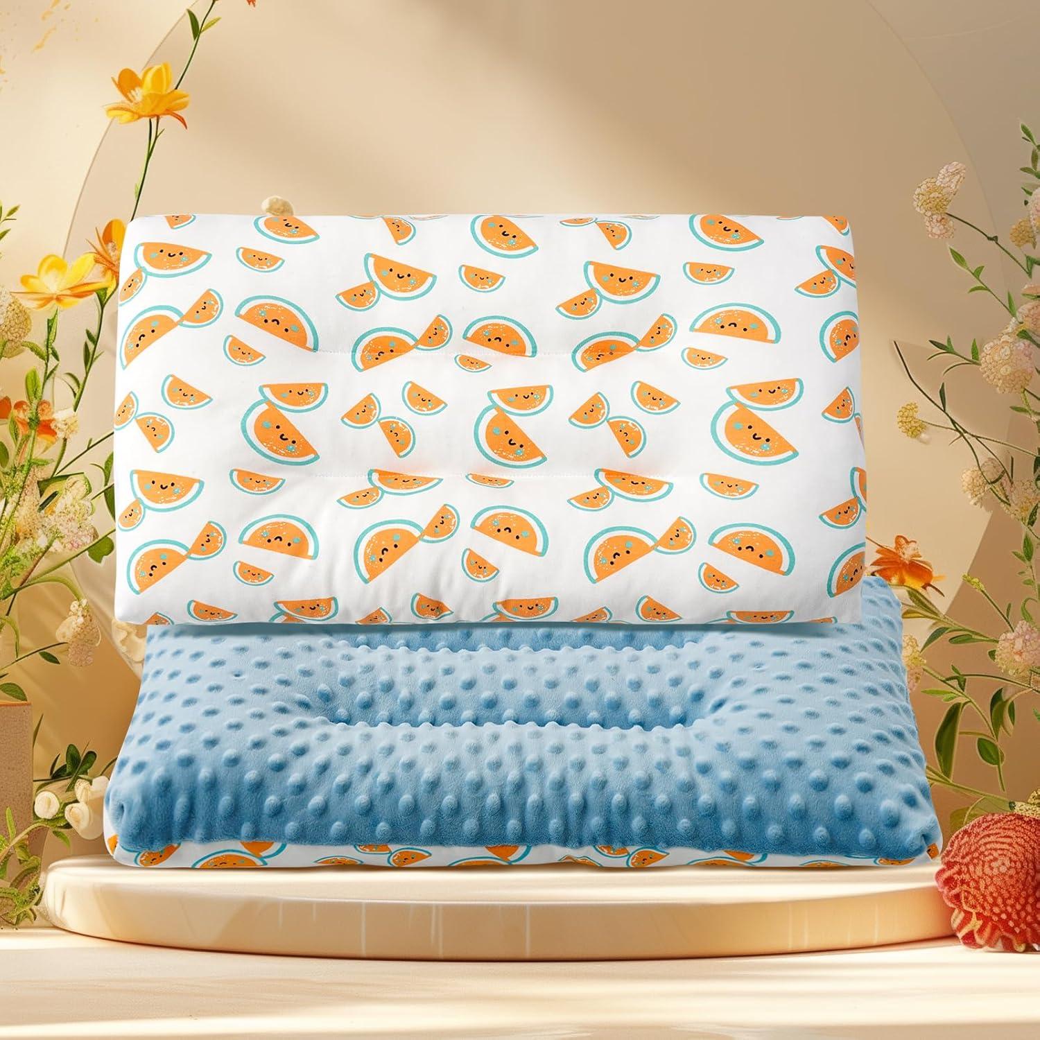 Almohada para Niños RESTIRY 48x28 cm Algodón Transpirable Azul