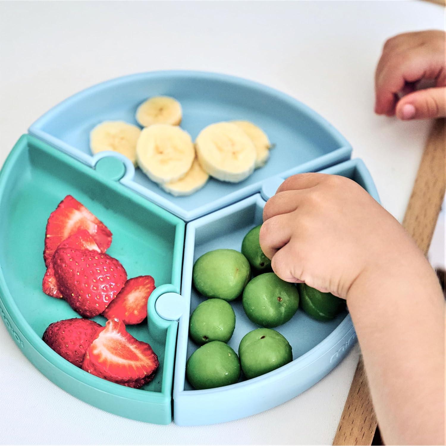 Conjunto de Alimentación Silicona MinikOiOi Verde Aqua +6m