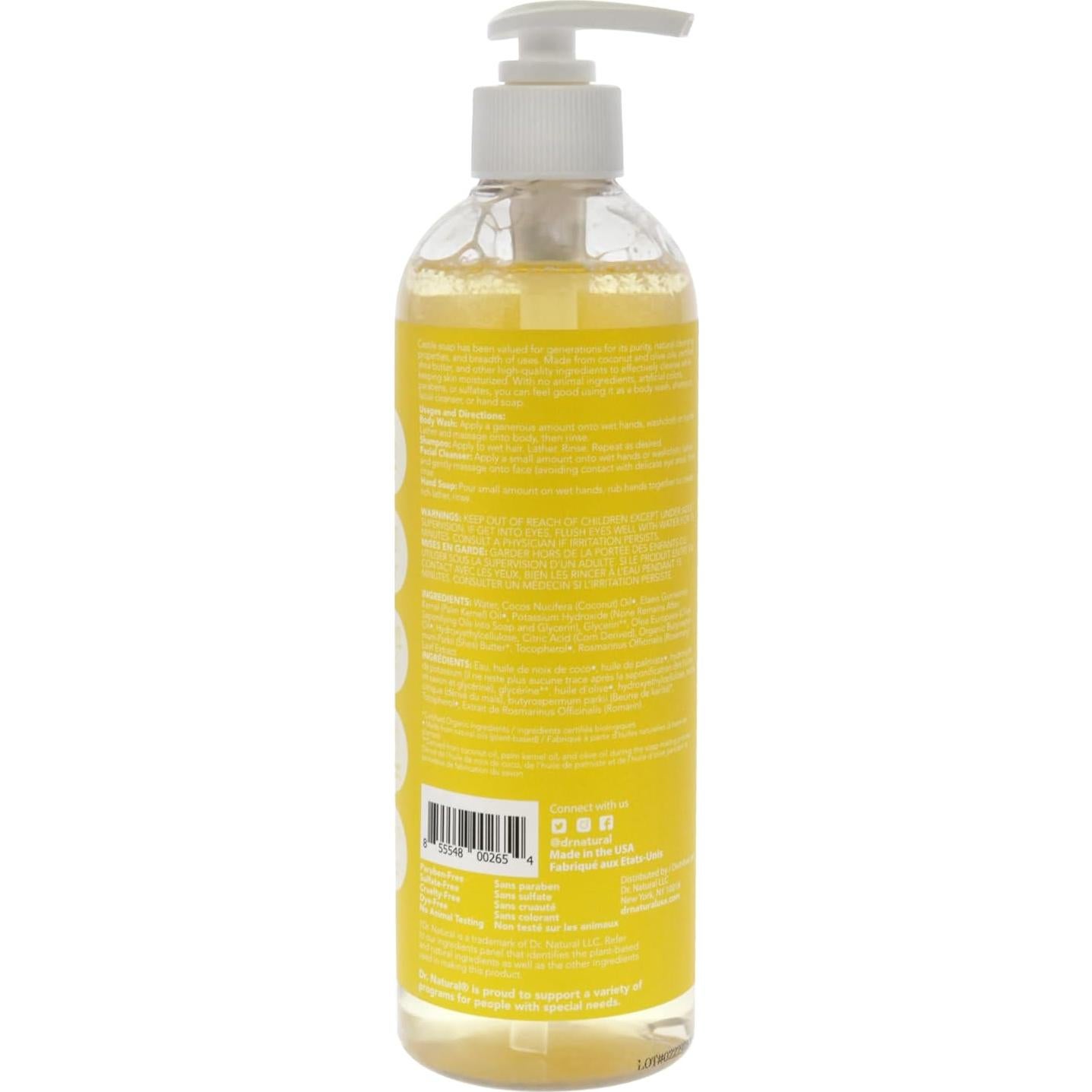 Jabón Líquido Multiusos Dr. Natural 473 ml - Sin Fragancia