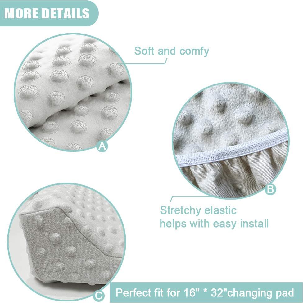 Funda de Cambiador Owlowla Minky Suave Negra 40x81 cm