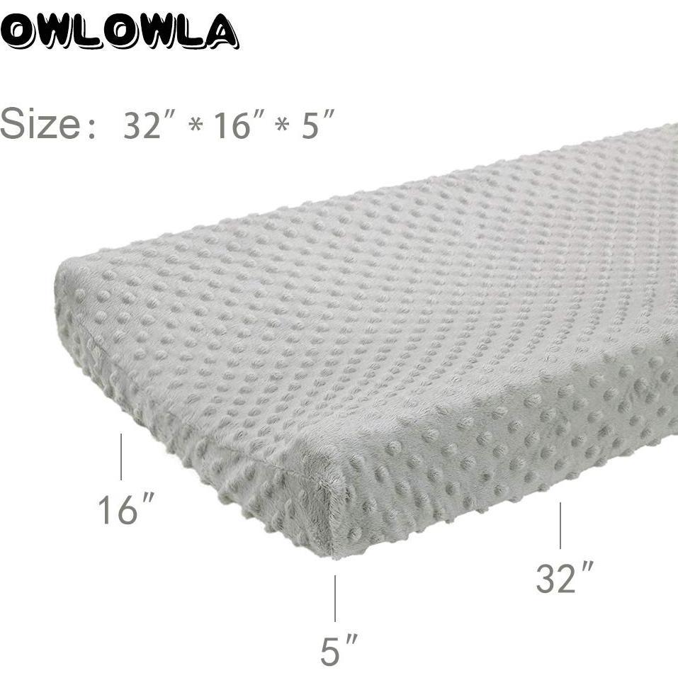 Funda de Cambiador Owlowla Minky Suave Negra 40x81 cm