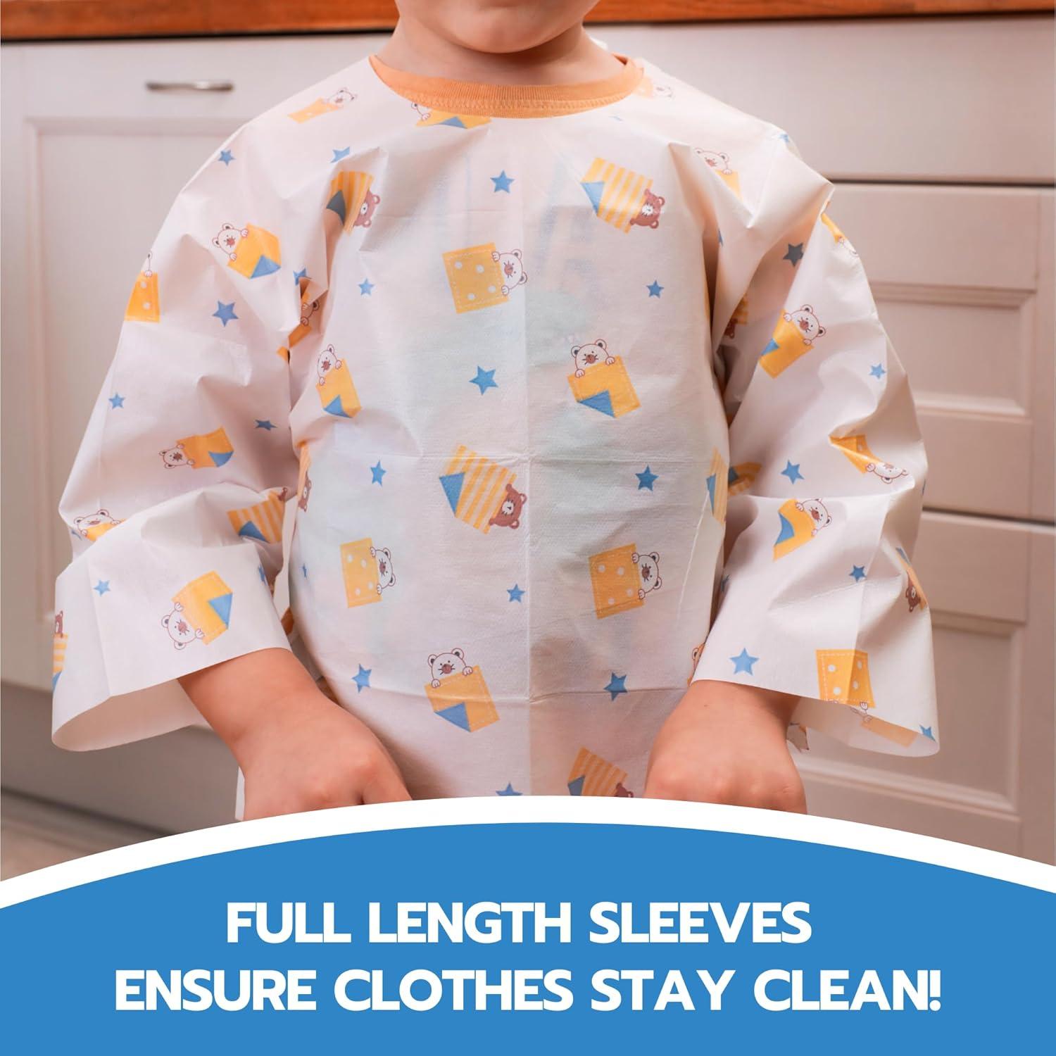 Baberos Desechables Eli con Amor - Manga Larga Oso Feliz (10 Pzs)