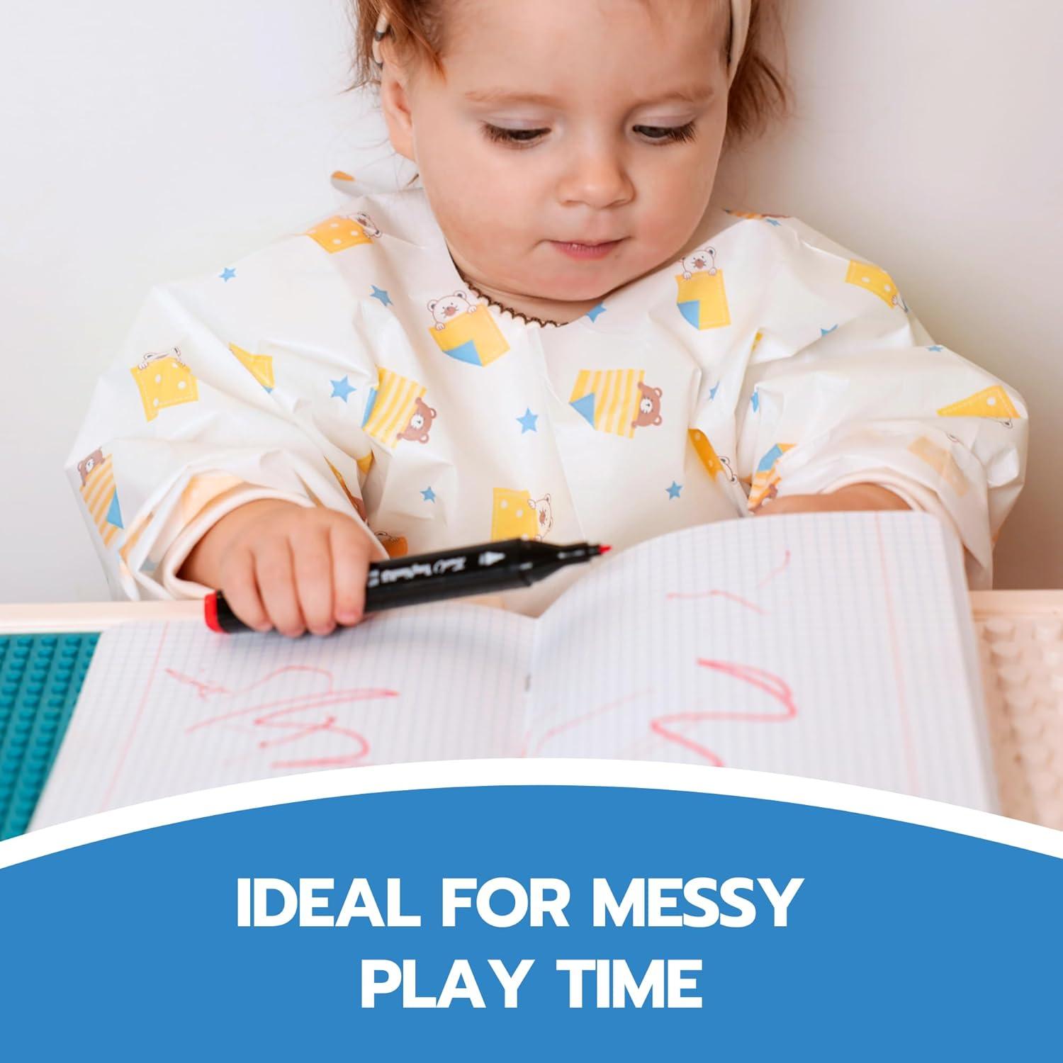 Baberos Desechables Eli con Amor - Manga Larga Oso Feliz (10 Pzs)