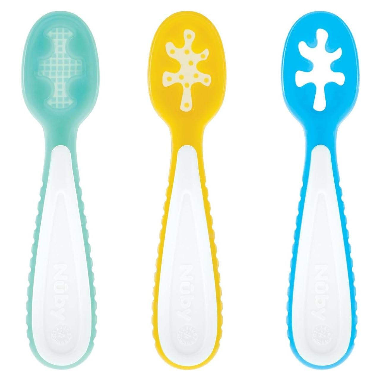 Set de cucharas para bebés Nuby - 3 piezas - 6+ meses - Silicona