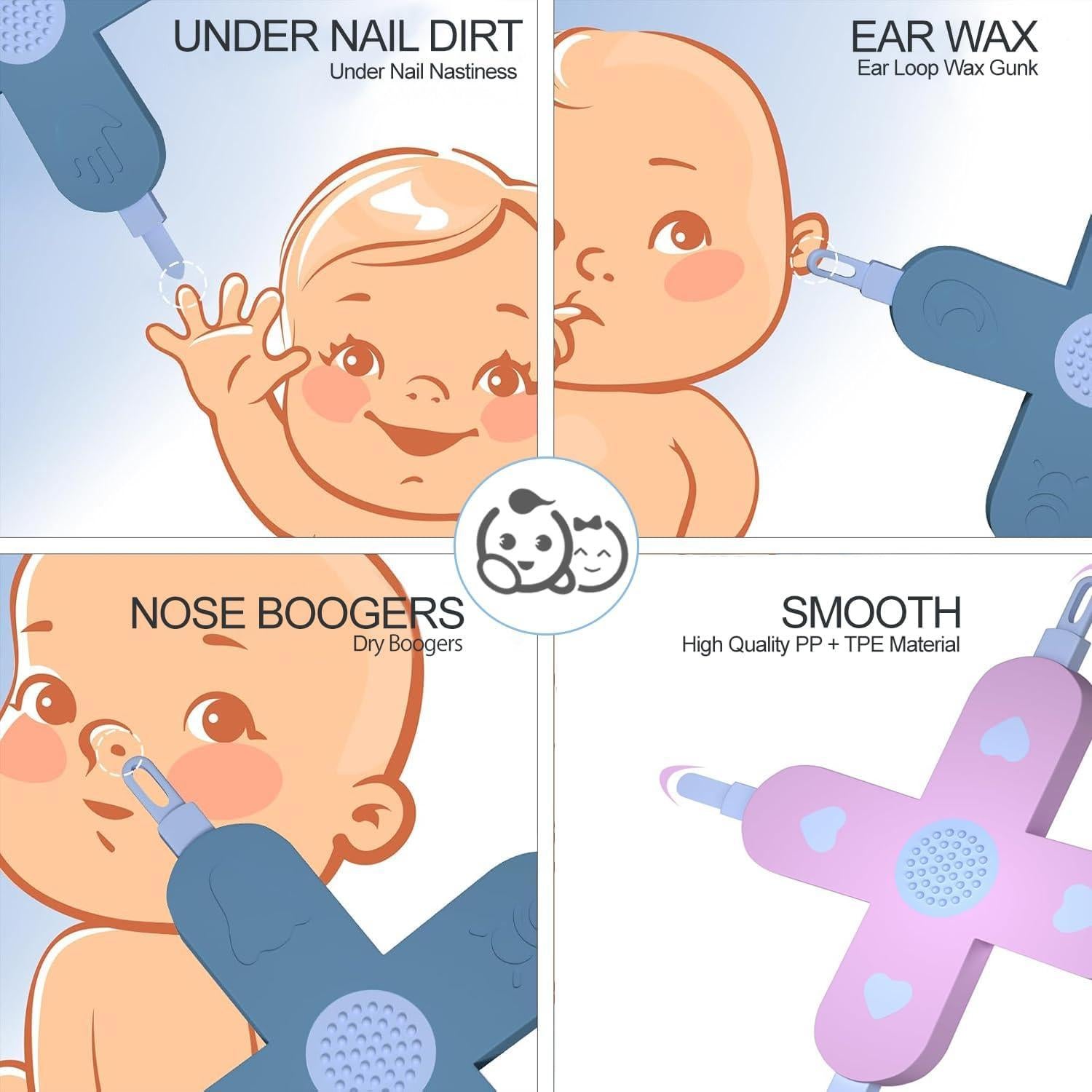 Royal Angels Kit 4-en-1 Limpiador Bebés Nariz Uñas Oído