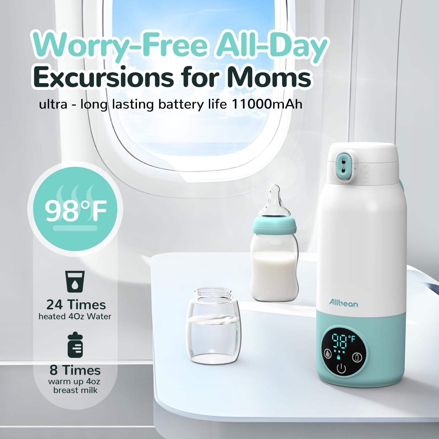 Calentador de Botellas Portátil Allbean 500ml para Bebés