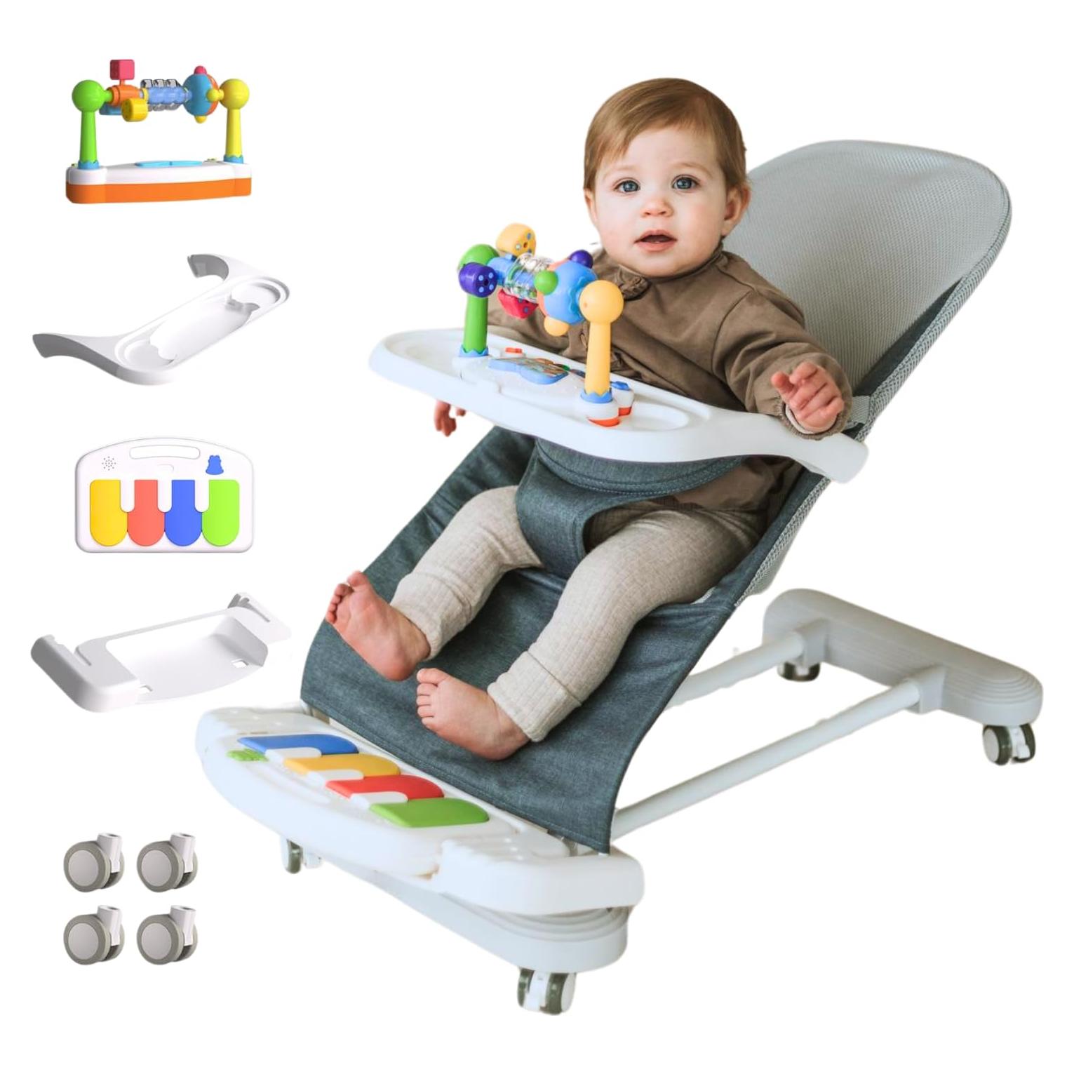 CuddoBaby Rebotador 4-en-1 para Bebés Azul - Plegable y Ajustable