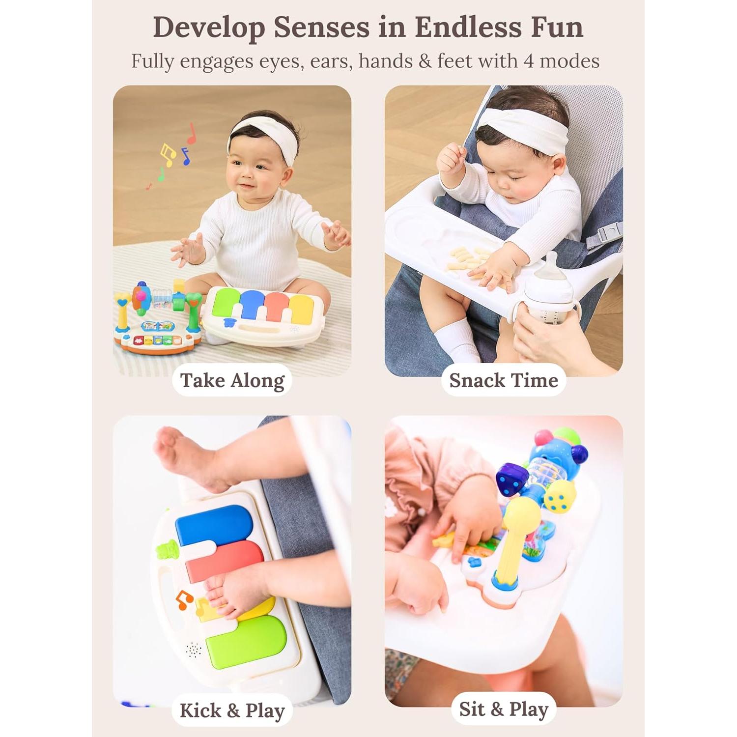 CuddoBaby Rebotador 4-en-1 para Bebés Azul - Plegable y Ajustable