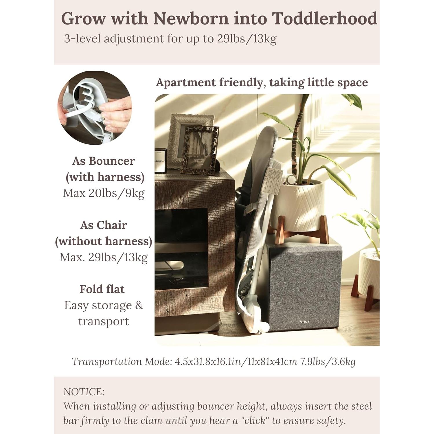 CuddoBaby Rebotador 4-en-1 para Bebés Azul - Plegable y Ajustable