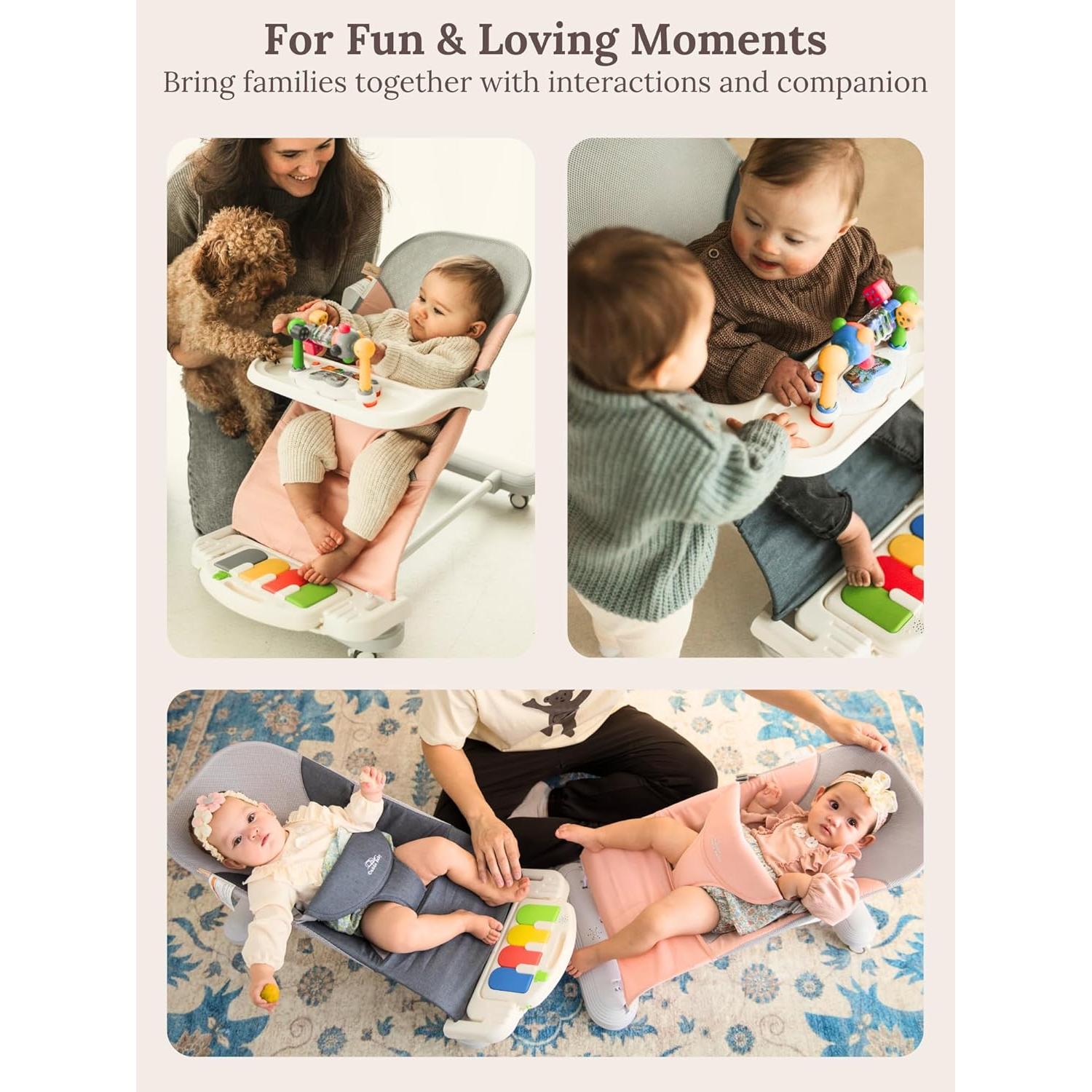 CuddoBaby Rebotador 4-en-1 para Bebés Azul - Plegable y Ajustable