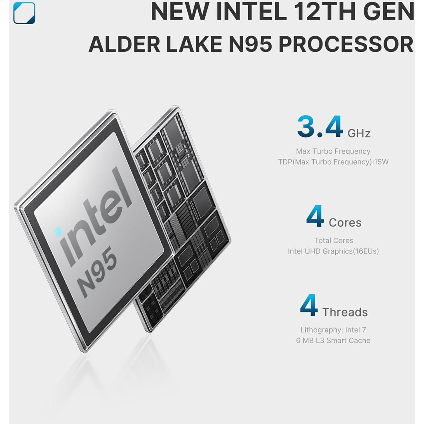 Mini PC BOSGAME N95 8GB 256GB SSD Linux 4K HDMI